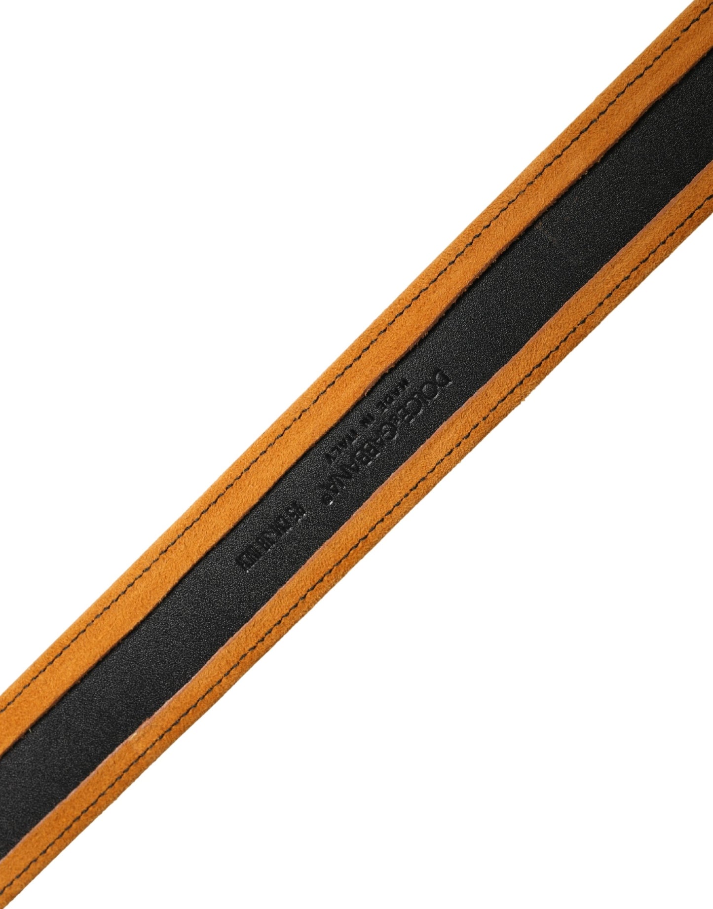 Dolce & Gabbana Men Black Orange Polyester Metal Buckle Belt Curated Luxury Accessories by Orvyn