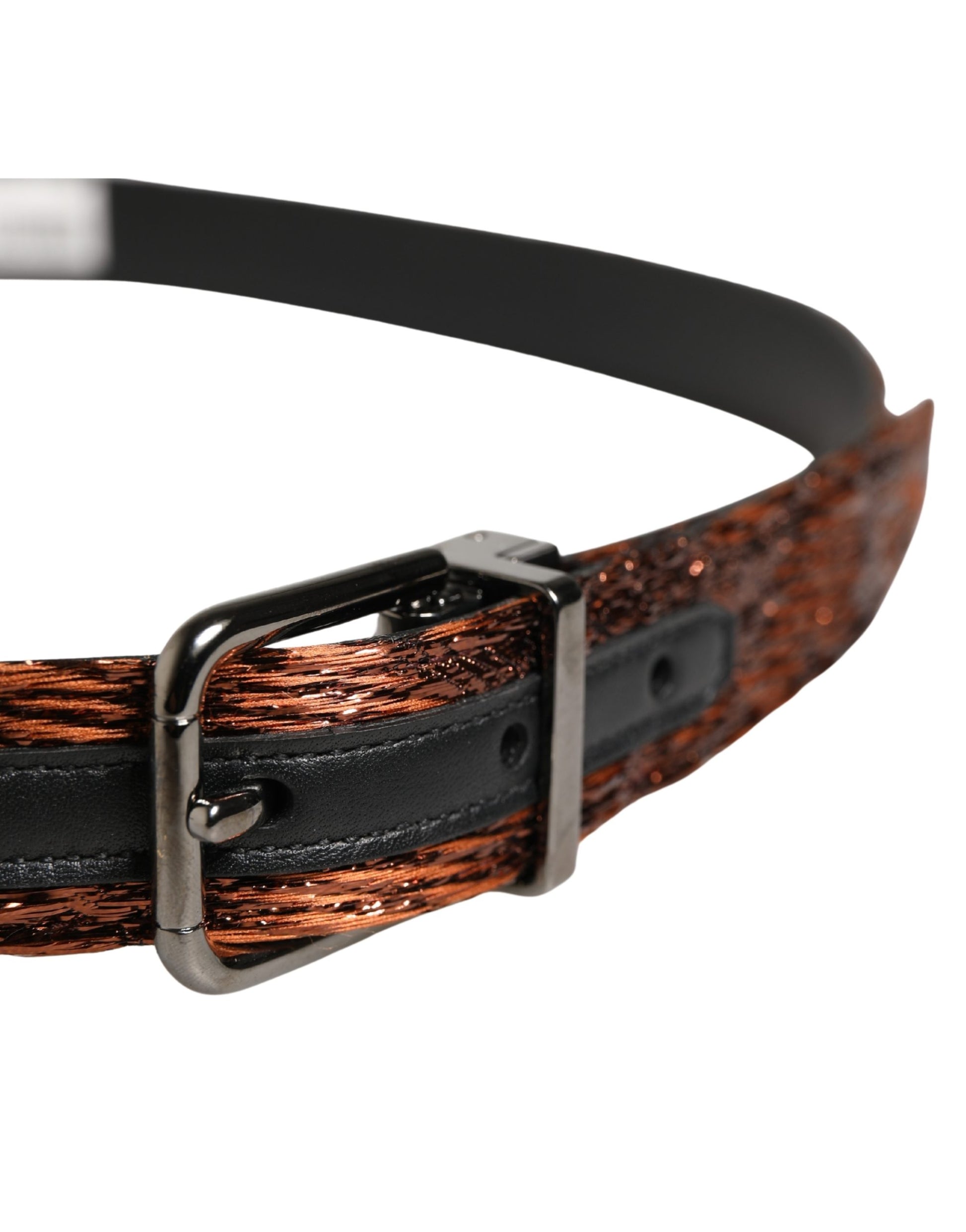 Dolce & Gabbana Men Brown Classic Polyester Metal Buckle Belt Curated Luxury Accessories by Orvyn