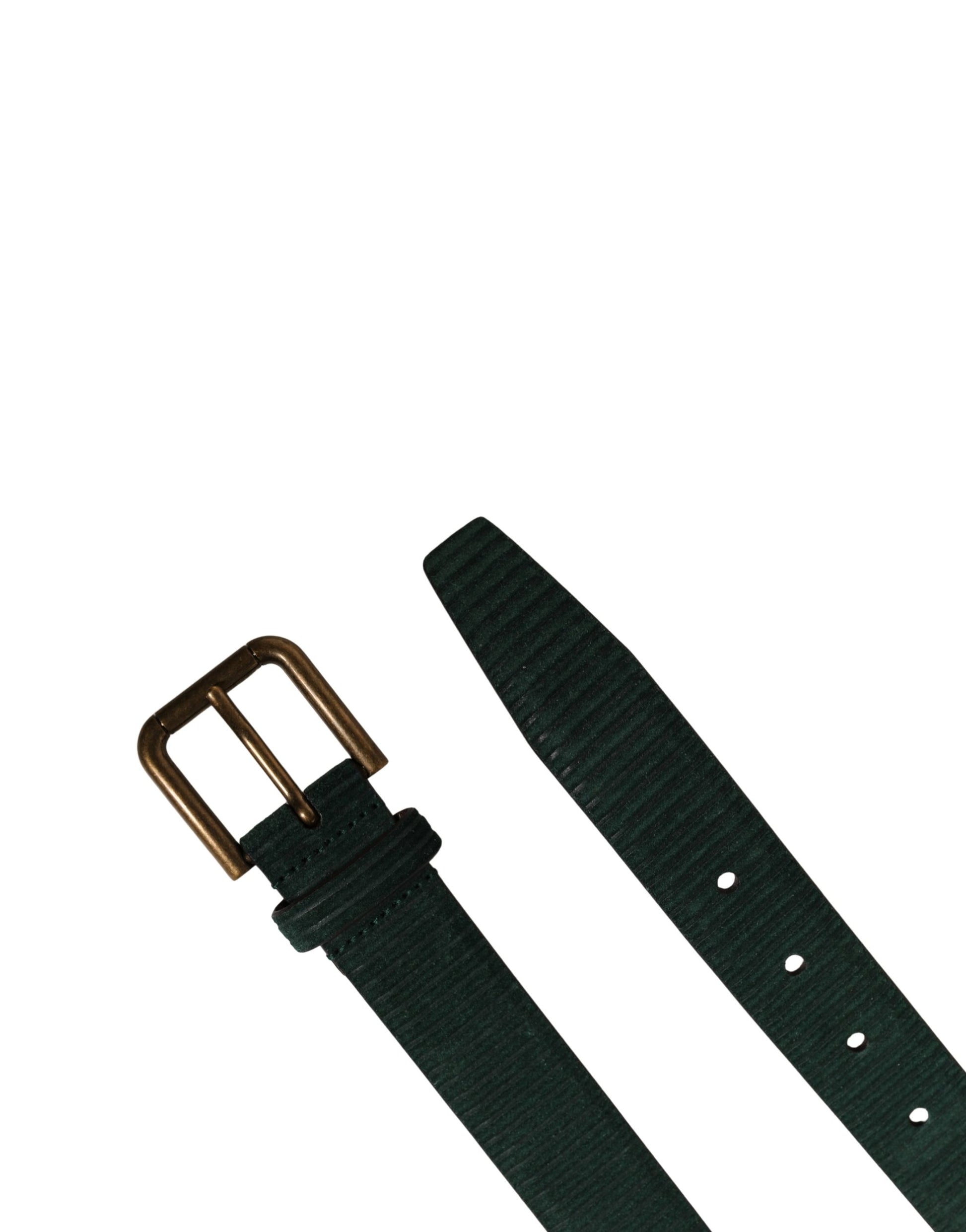 Dolce & Gabbana Men Green Velvet Leather Metal Buckle Belt Curated Luxury Accessories by Orvyn