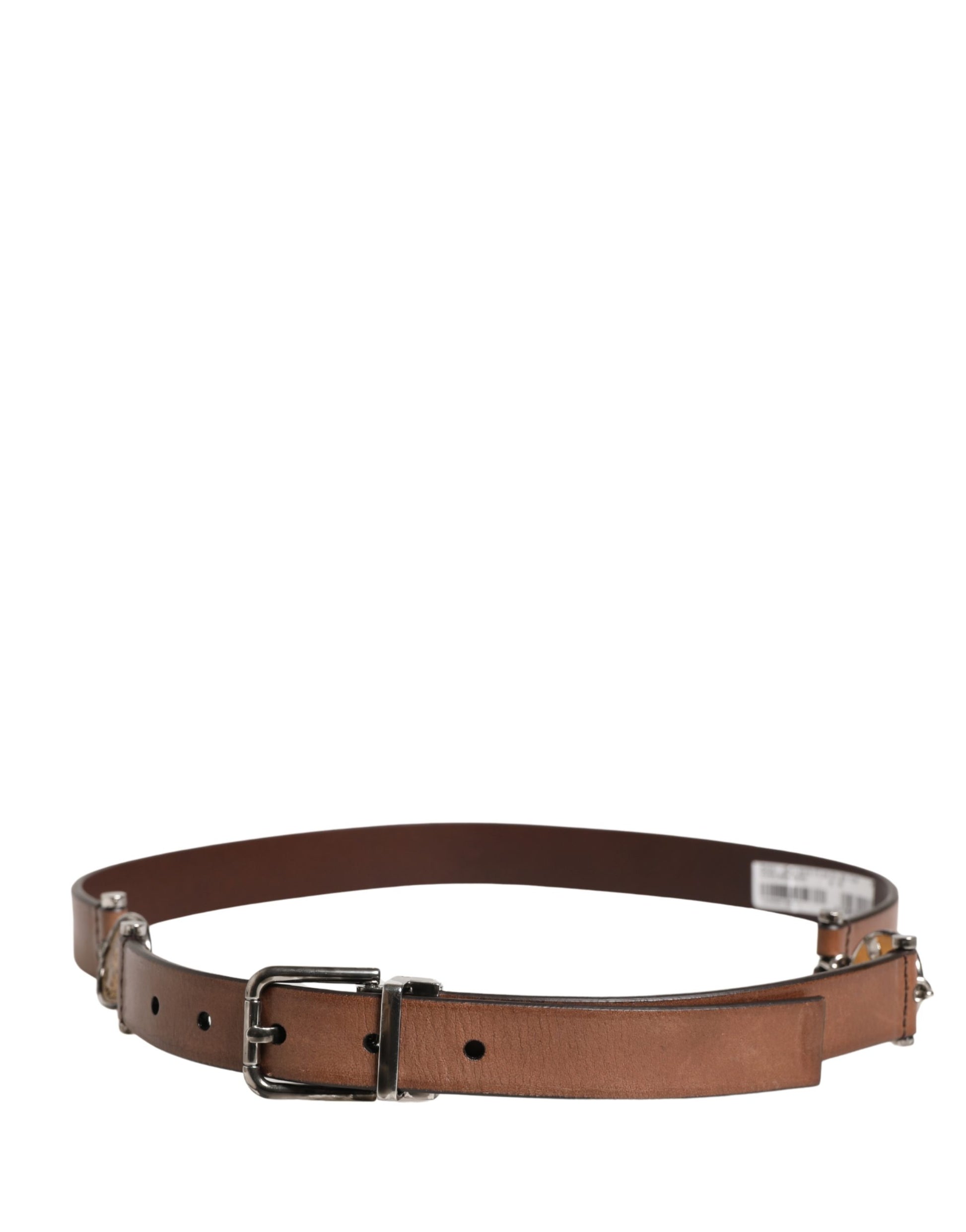Dolce & Gabbana Men Brown Classic Leather Metal Buckle Belt Curated Luxury Accessories by Orvyn