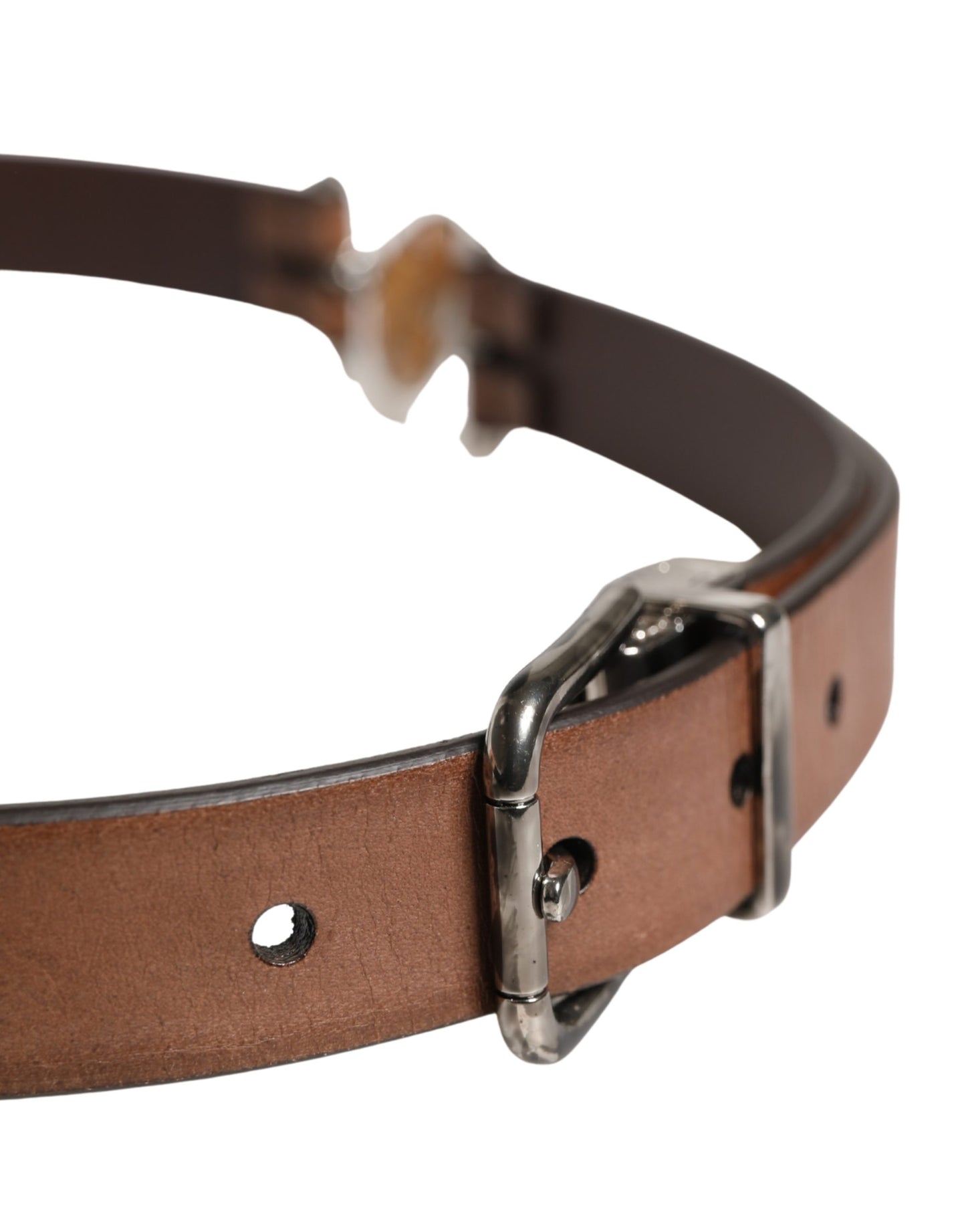 Dolce & Gabbana Men Brown Classic Leather Metal Buckle Belt Curated Luxury Accessories by Orvyn