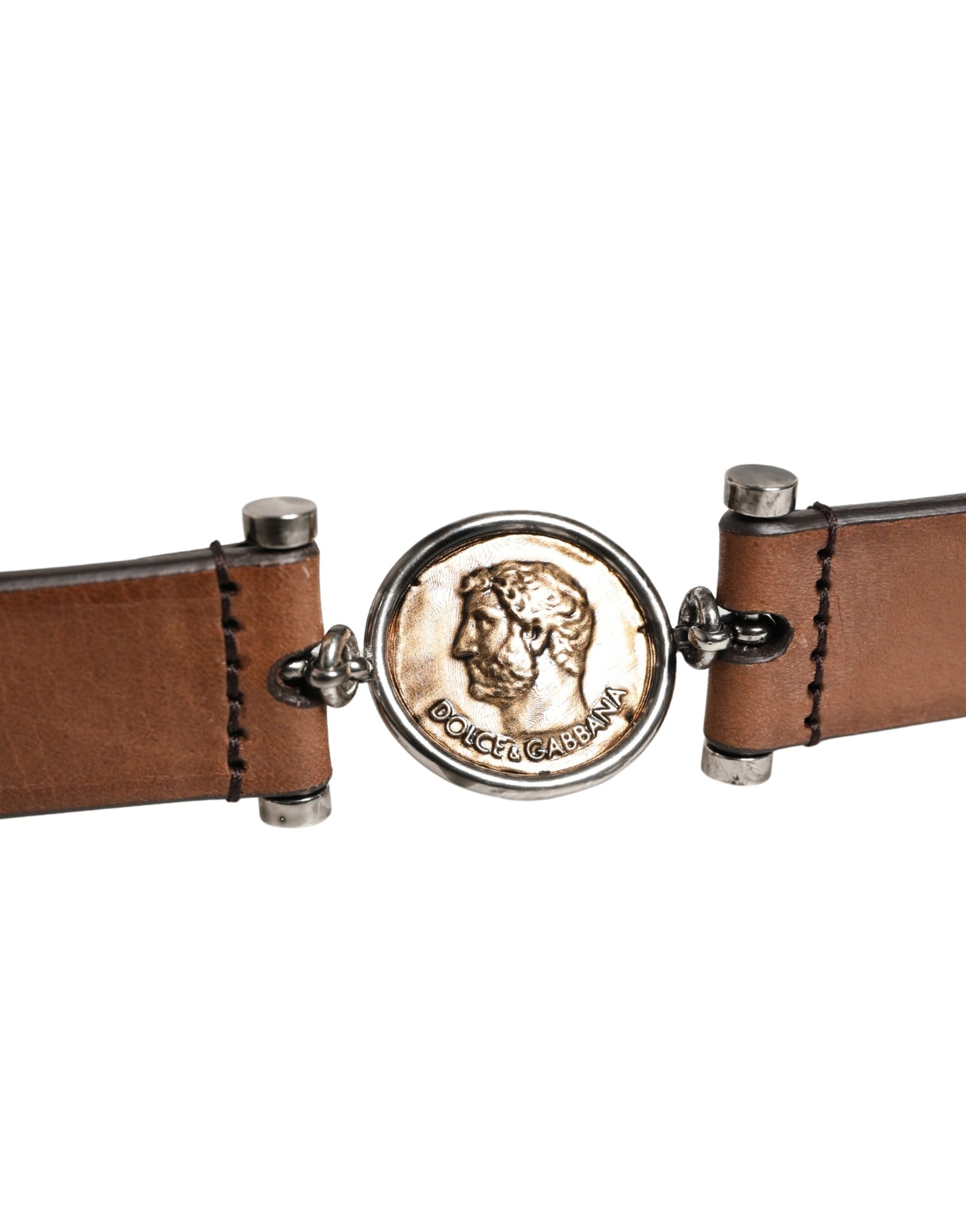 Dolce & Gabbana Men Brown Classic Leather Metal Buckle Belt Curated Luxury Accessories by Orvyn