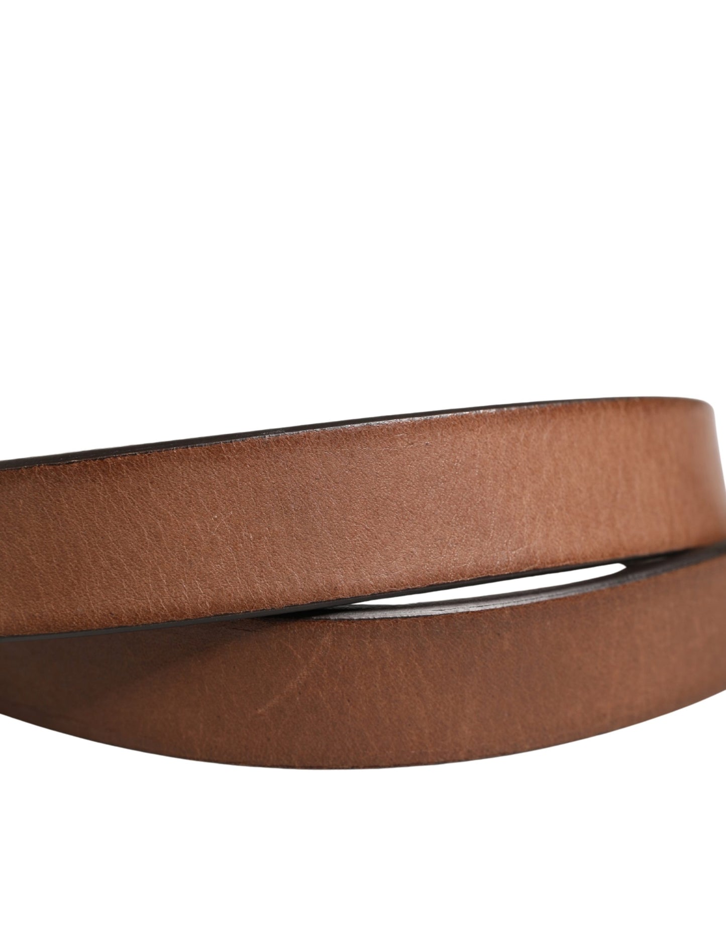 Dolce & Gabbana Men Brown Classic Leather Metal Buckle Belt Curated Luxury Accessories by Orvyn