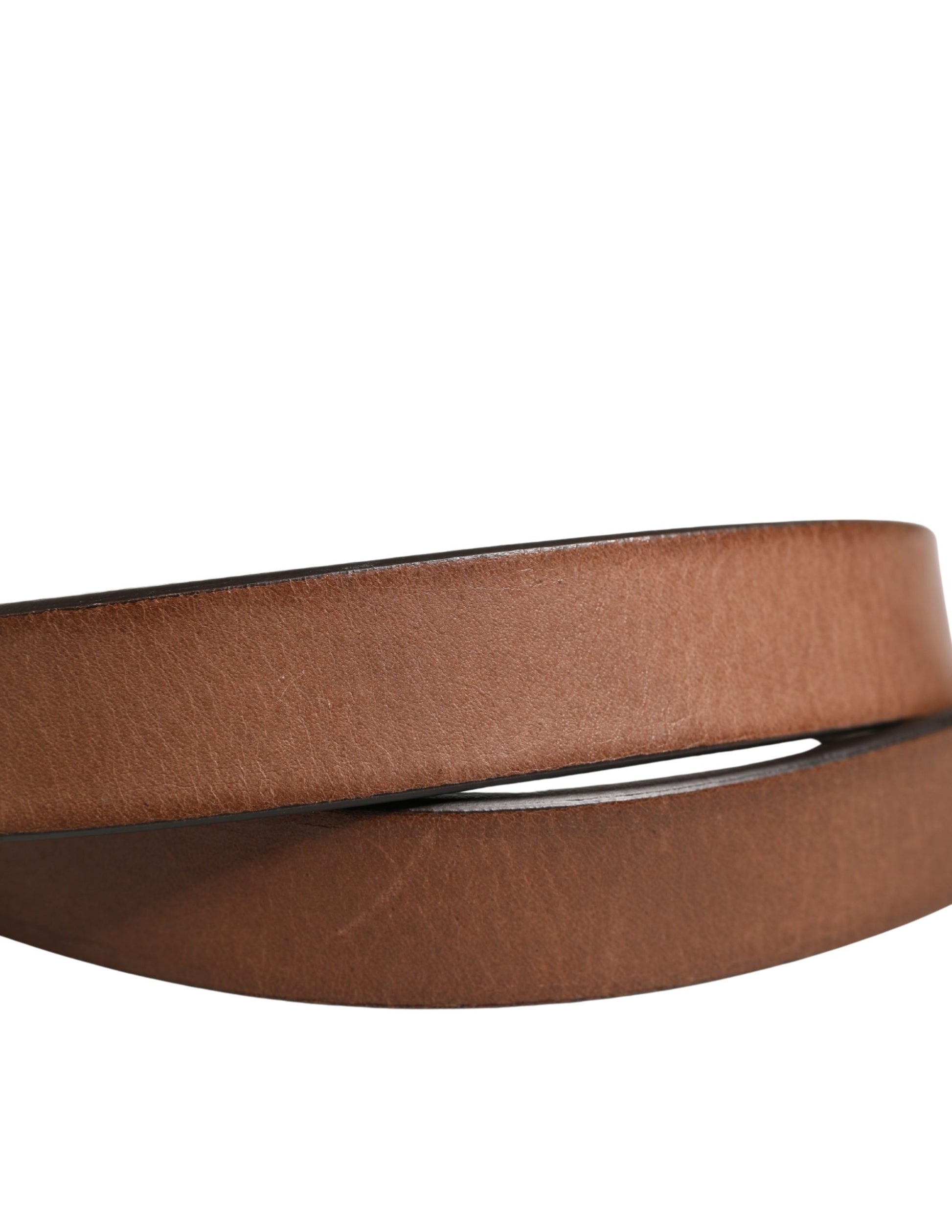 Dolce & Gabbana Men Brown Classic Leather Metal Buckle Belt Curated Luxury Accessories by Orvyn