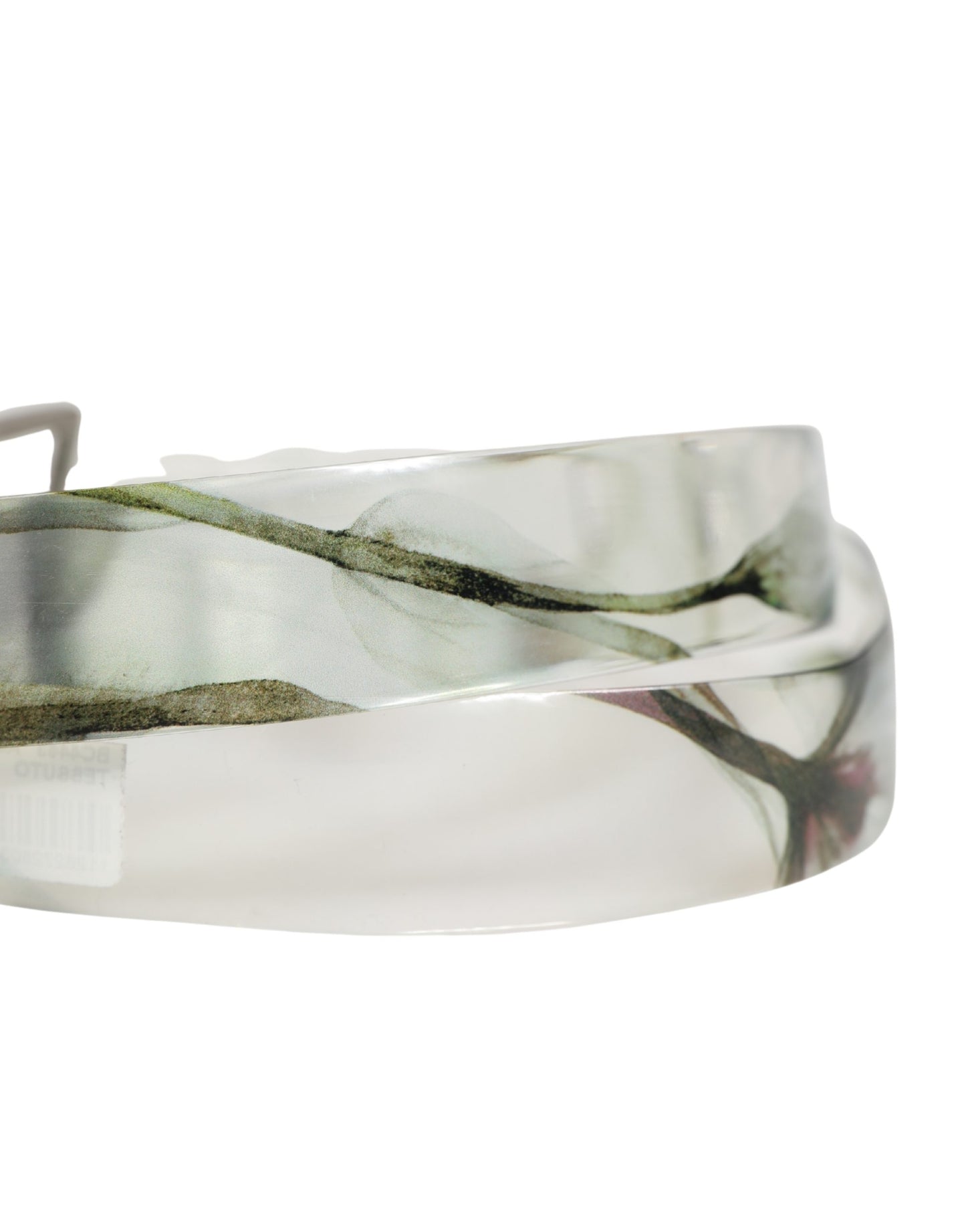 Dolce & Gabbana Men White Floral PVC Silver Metal Buckle Belt Curated Luxury Accessories by Orvyn