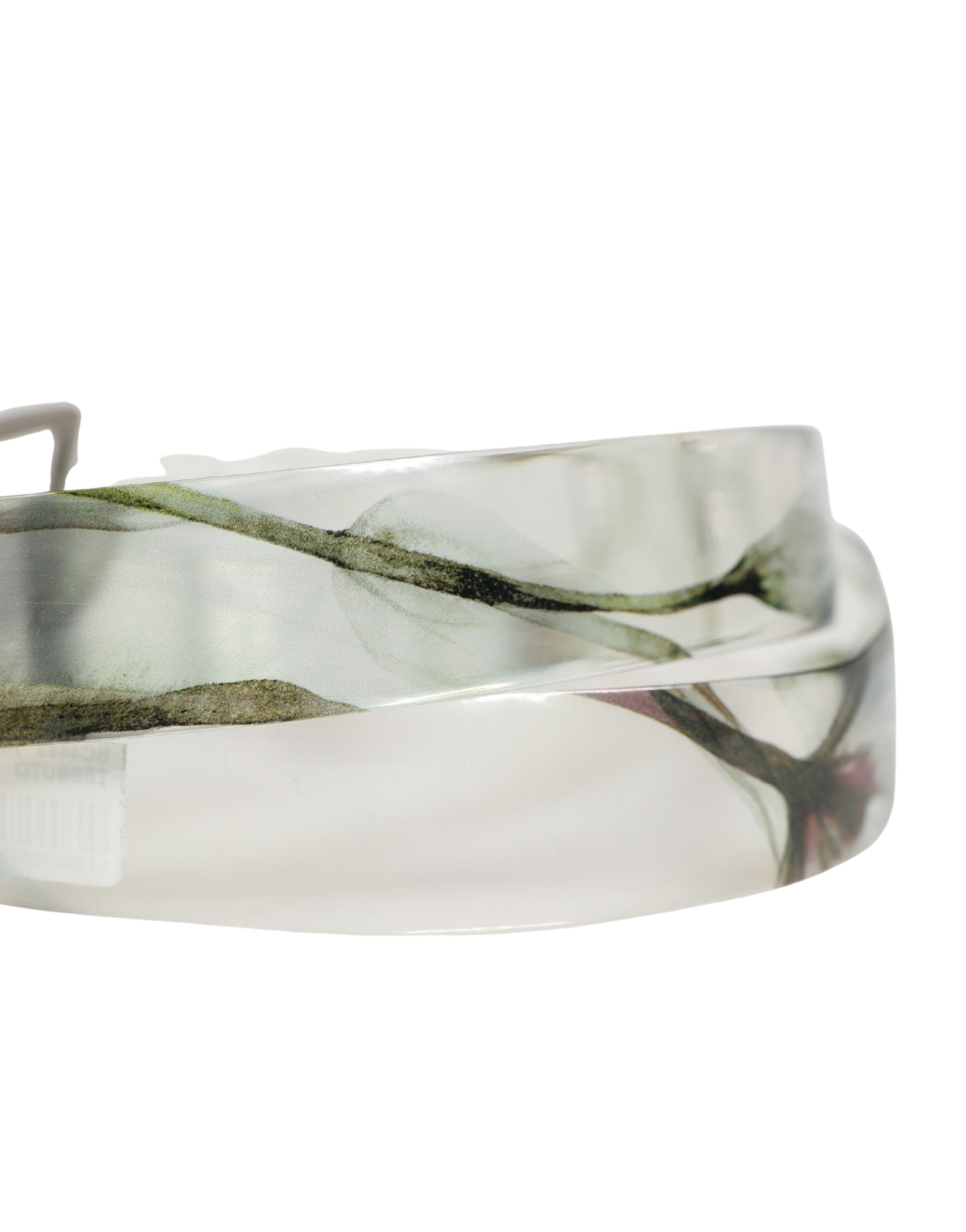 Dolce & Gabbana Men White Floral PVC Silver Metal Buckle Belt Curated Luxury Accessories by Orvyn