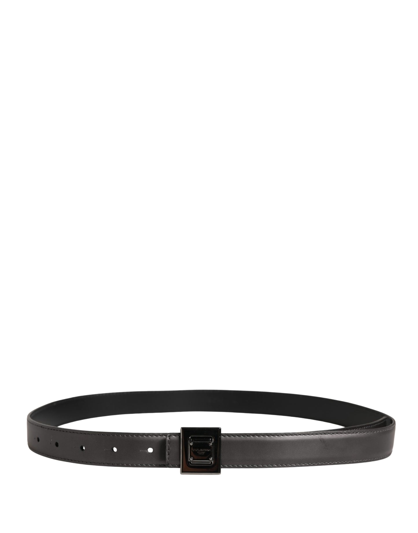 Dolce & Gabbana Men Silver Classic Leather Square Buckle Belt Curated Luxury Accessories by Orvyn
