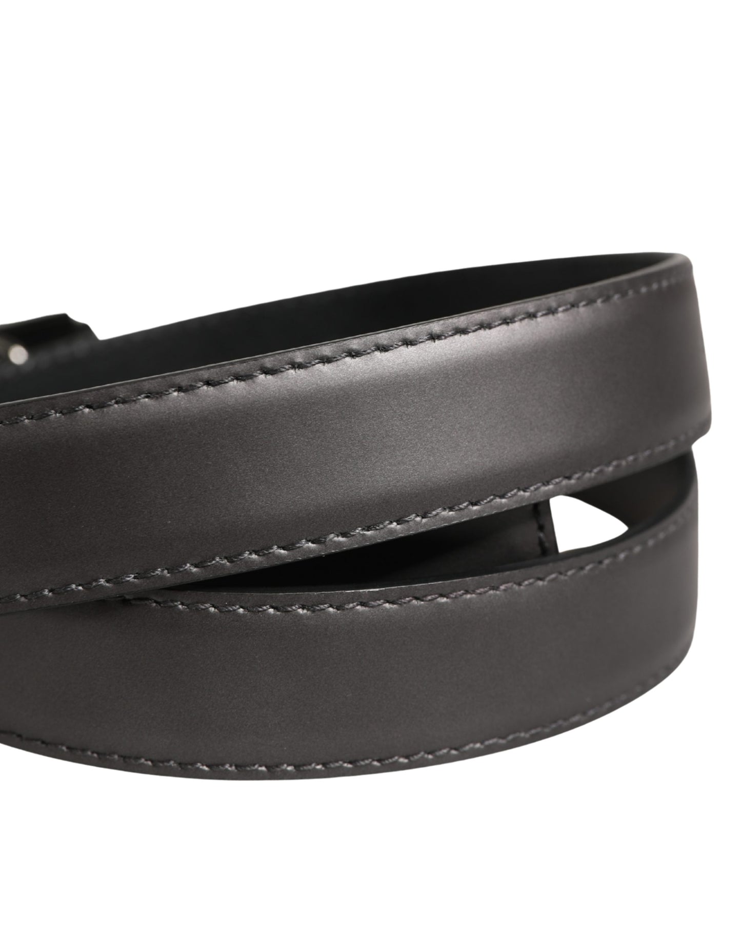 Dolce & Gabbana Men Silver Classic Leather Square Buckle Belt Curated Luxury Accessories by Orvyn