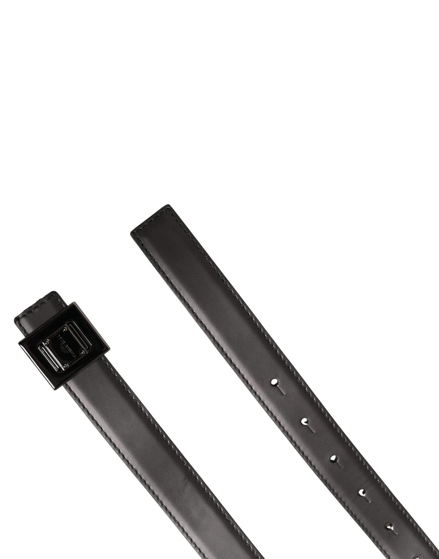 Dolce & Gabbana Men Silver Classic Leather Square Buckle Belt Curated Luxury Accessories by Orvyn