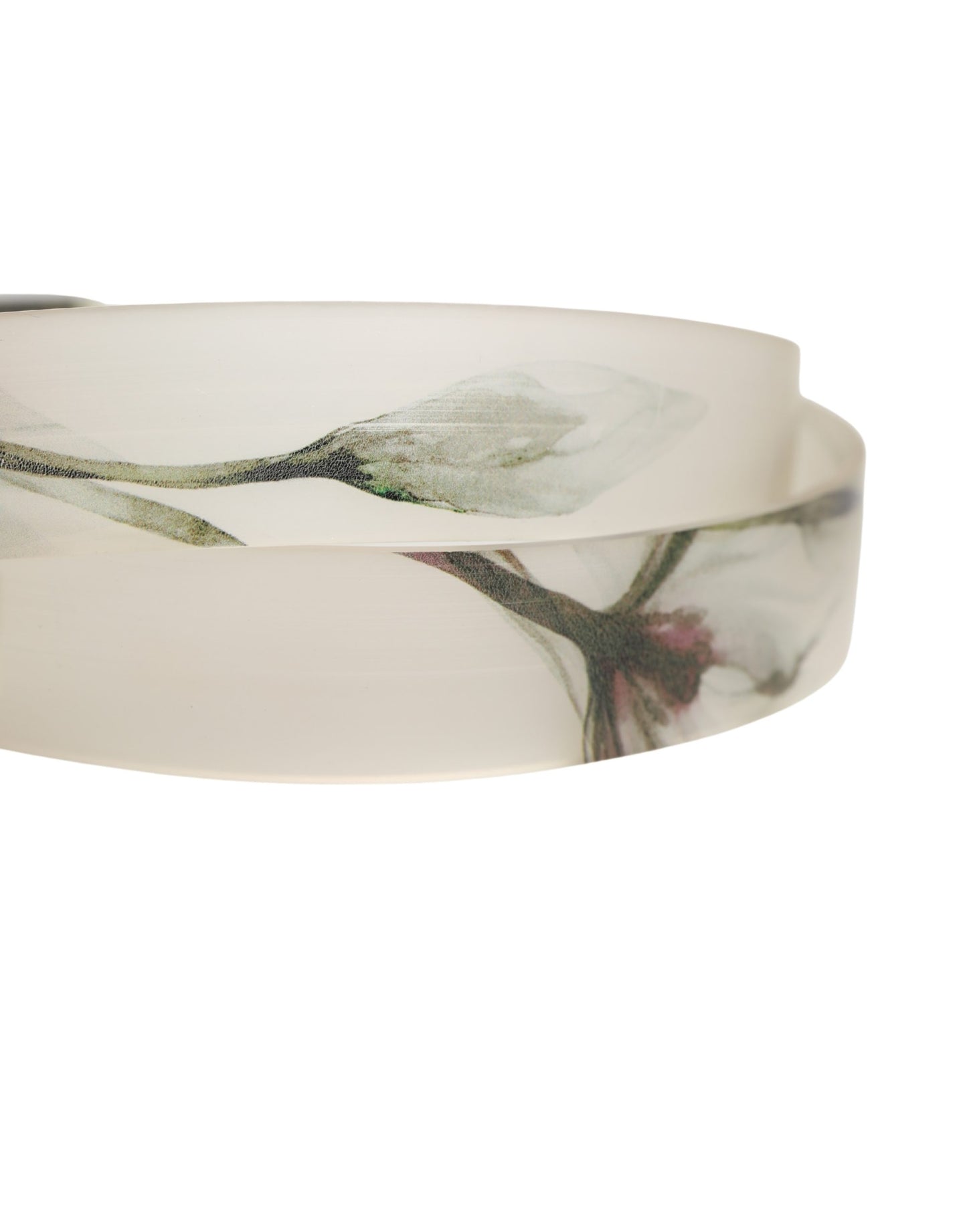 Dolce & Gabbana Men White Floral PVC Silver Metal Buckle Belt Curated Luxury Accessories by Orvyn