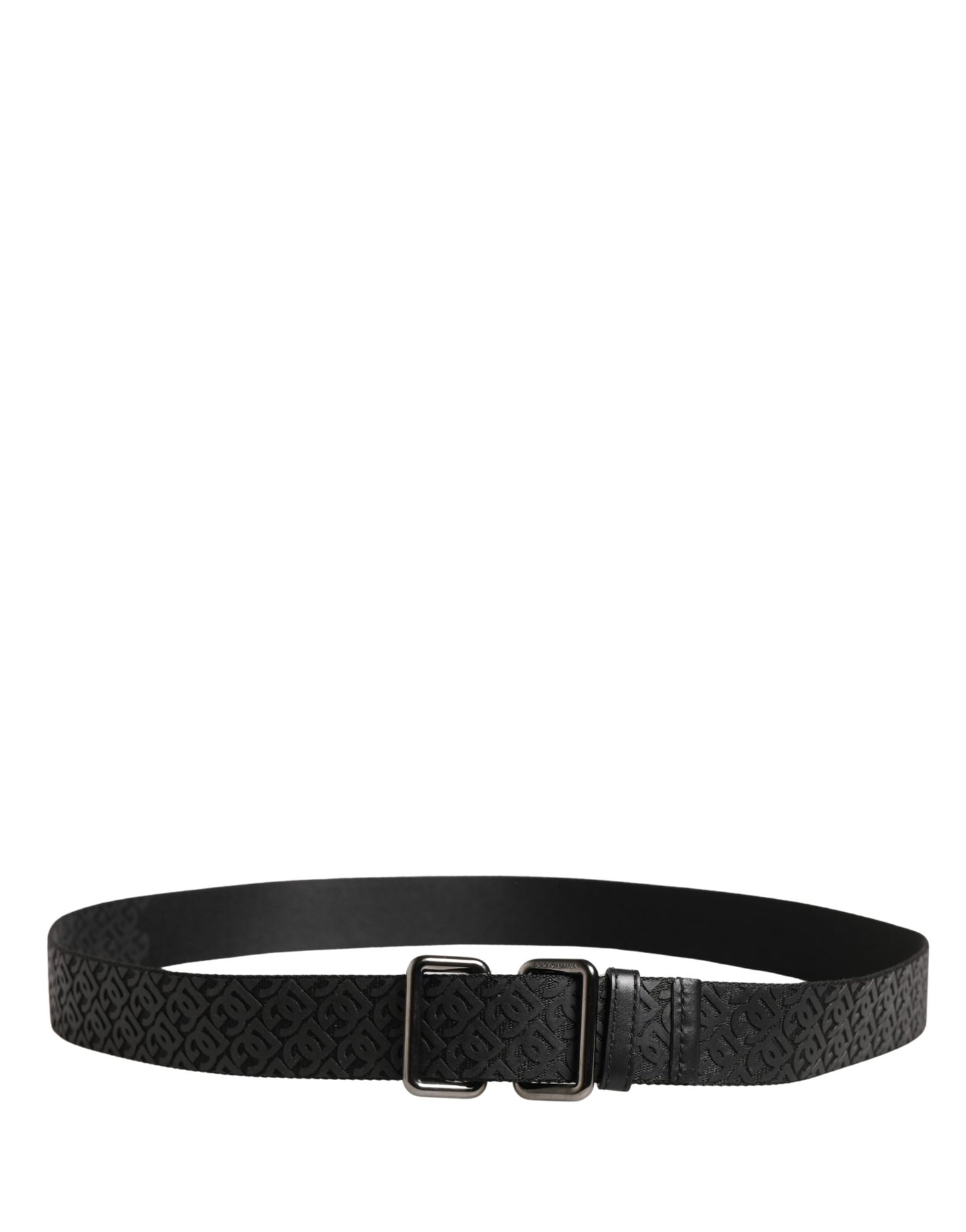 Dolce & Gabbana Men Black DG Logo Polyester Metal Buckle Belt Curated Luxury Accessories by Orvyn
