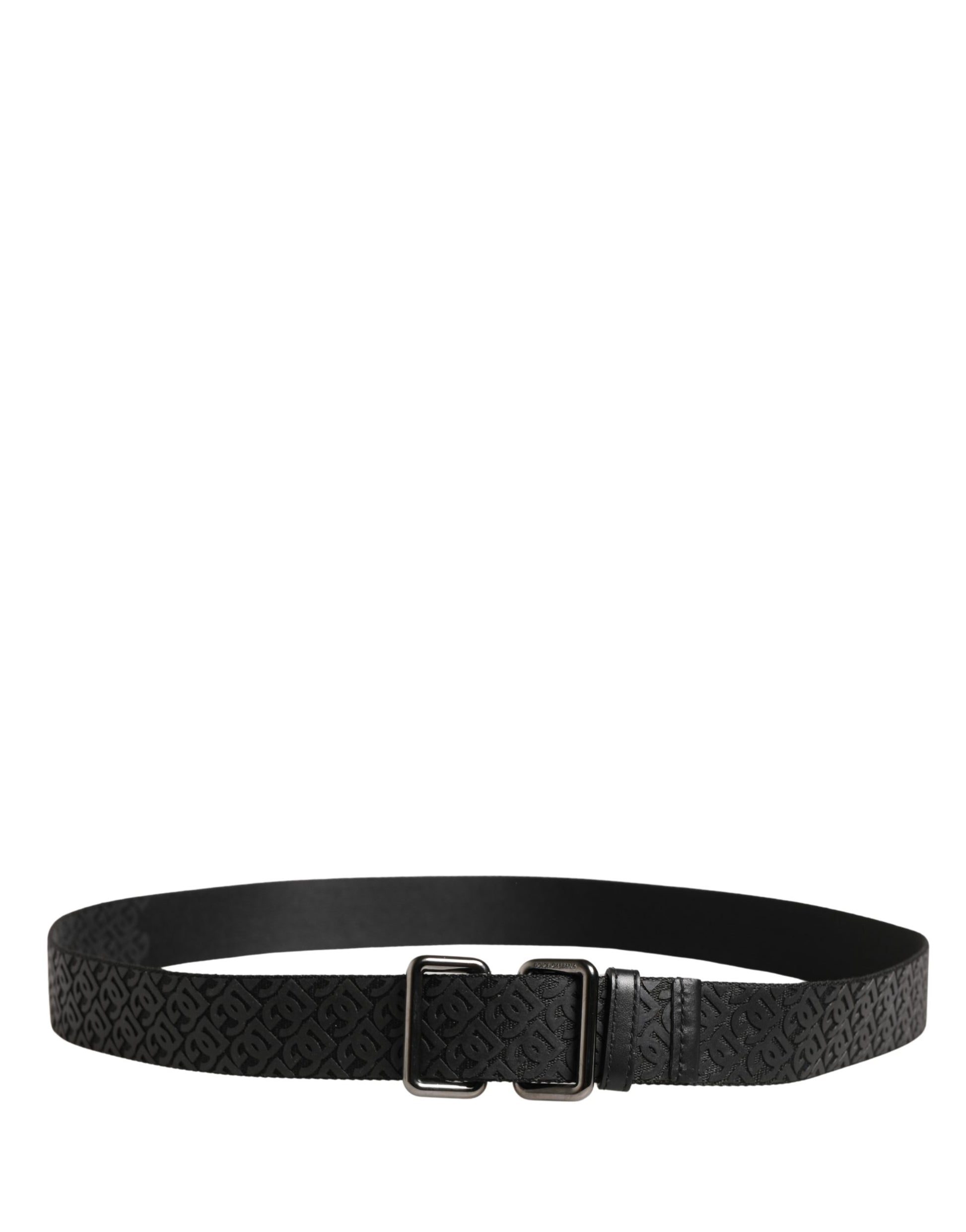 Dolce & Gabbana Men Black DG Logo Polyester Metal Buckle Belt Curated Luxury Accessories by Orvyn
