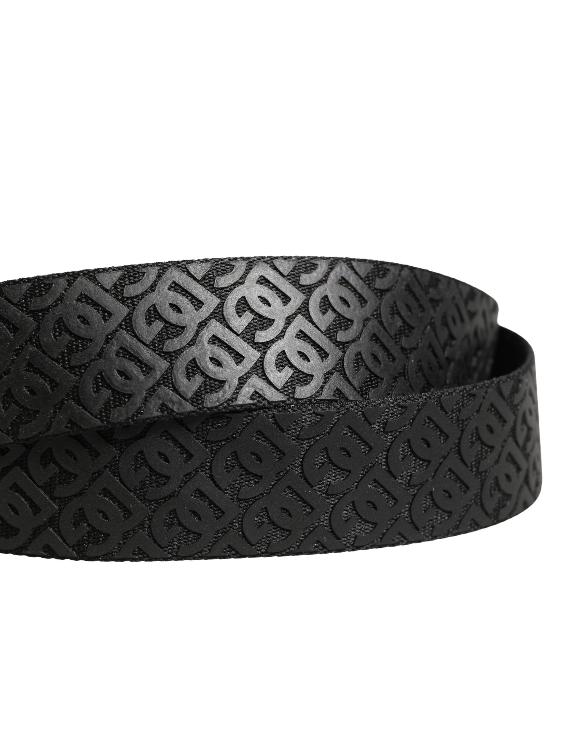 Dolce & Gabbana Men Black DG Logo Polyester Metal Buckle Belt Curated Luxury Accessories by Orvyn