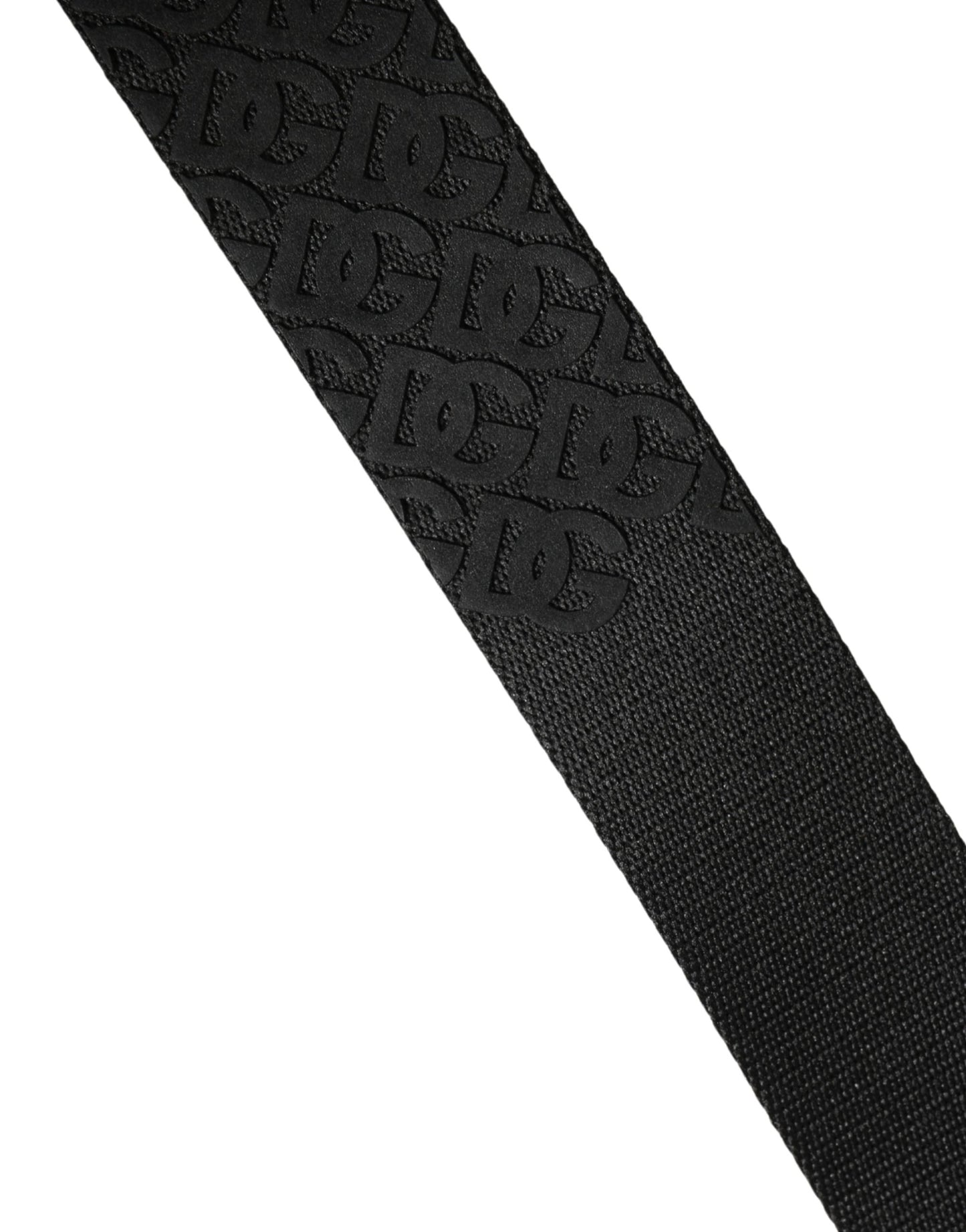 Dolce & Gabbana Men Black DG Logo Polyester Metal Buckle Belt Curated Luxury Accessories by Orvyn