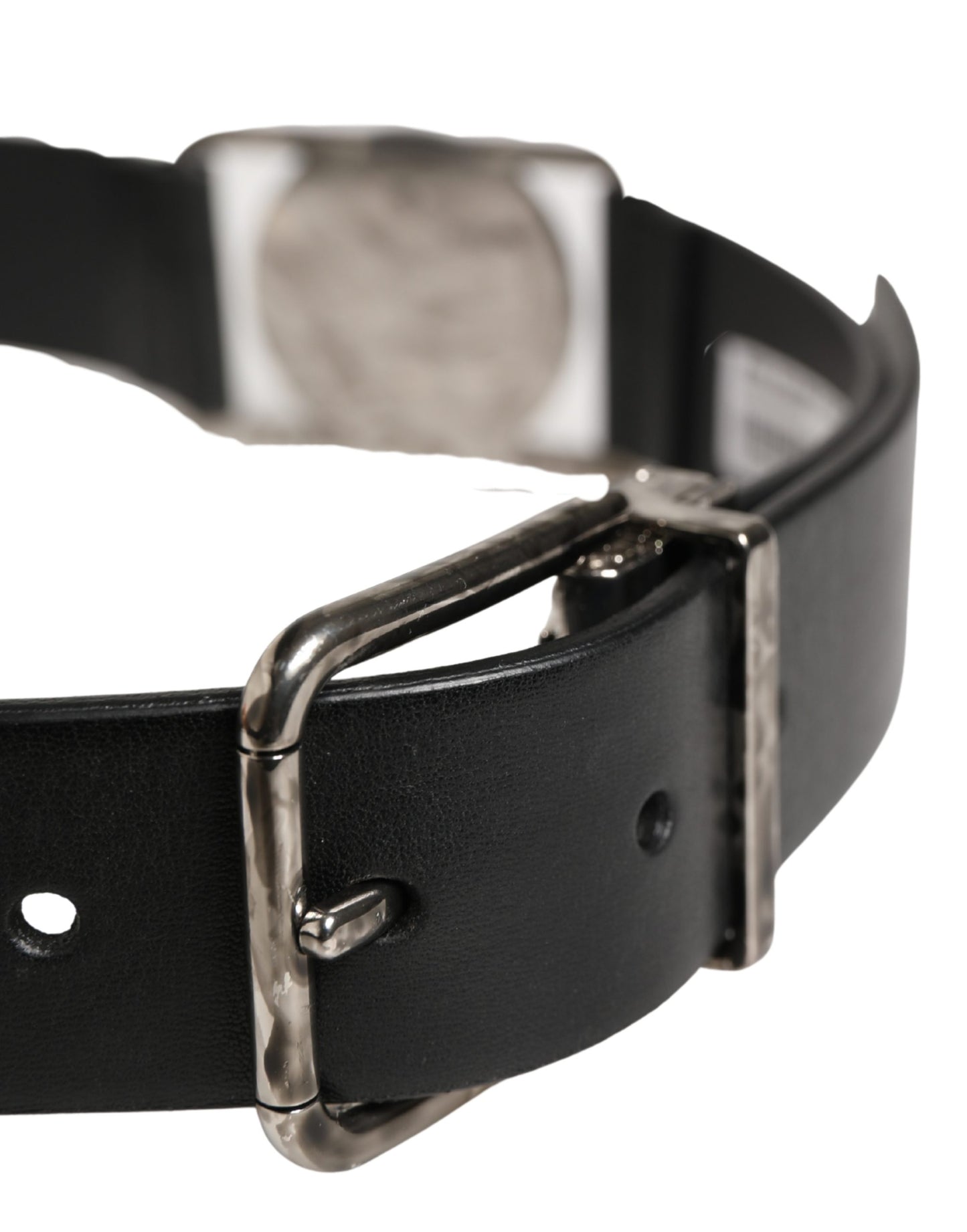 Dolce & Gabbana Men Black Classic Leather Metal Buckle Belt Curated Luxury Accessories by Orvyn