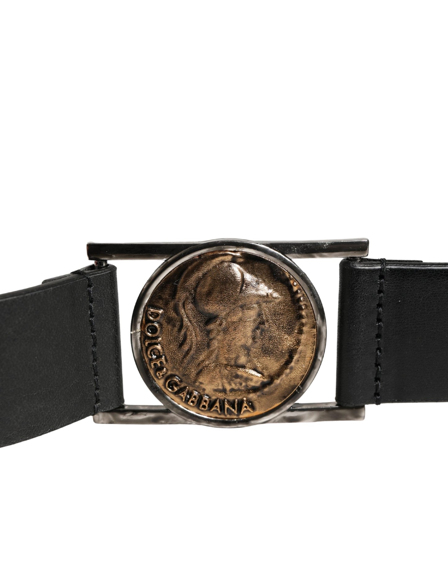 Dolce & Gabbana Men Black Classic Leather Metal Buckle Belt Curated Luxury Accessories by Orvyn