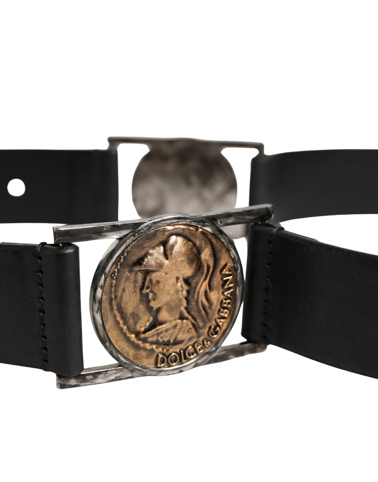 Dolce & Gabbana Men Black Classic Leather Metal Buckle Belt Curated Luxury Accessories by Orvyn