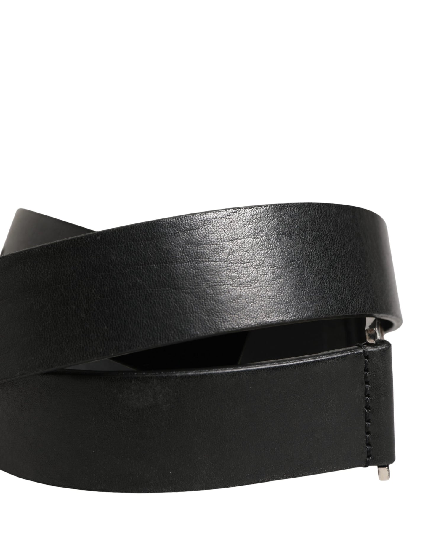 Dolce & Gabbana Men Black Classic Leather Metal Buckle Belt Curated Luxury Accessories by Orvyn