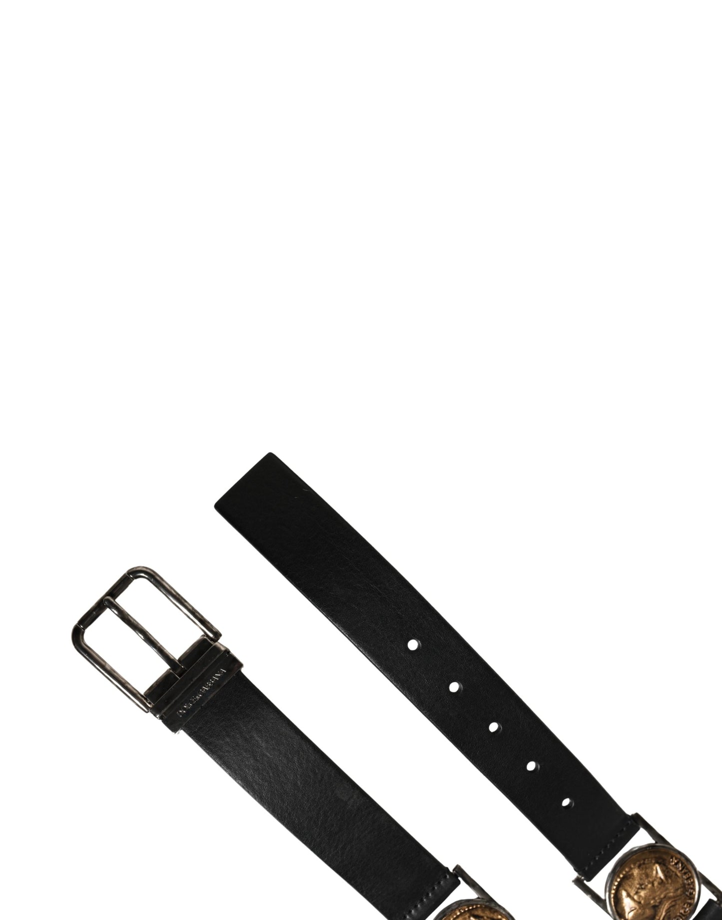 Dolce & Gabbana Men Black Classic Leather Metal Buckle Belt Curated Luxury Accessories by Orvyn