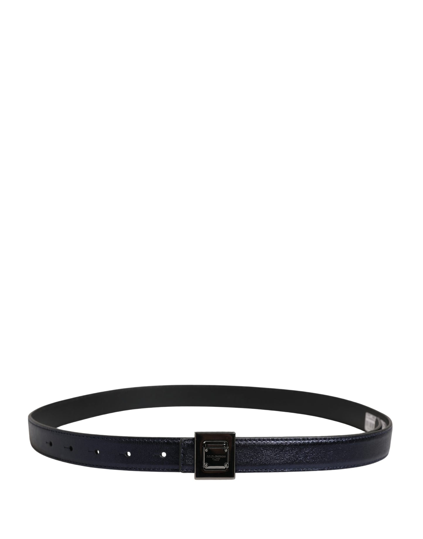 Dolce & Gabbana Men Black Classic Leather Square Buckle Belt Curated Luxury Accessories by Orvyn
