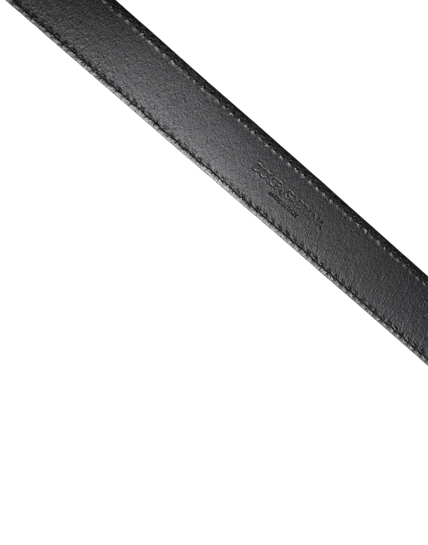 Dolce & Gabbana Men Black Classic Leather Square Buckle Belt Curated Luxury Accessories by Orvyn