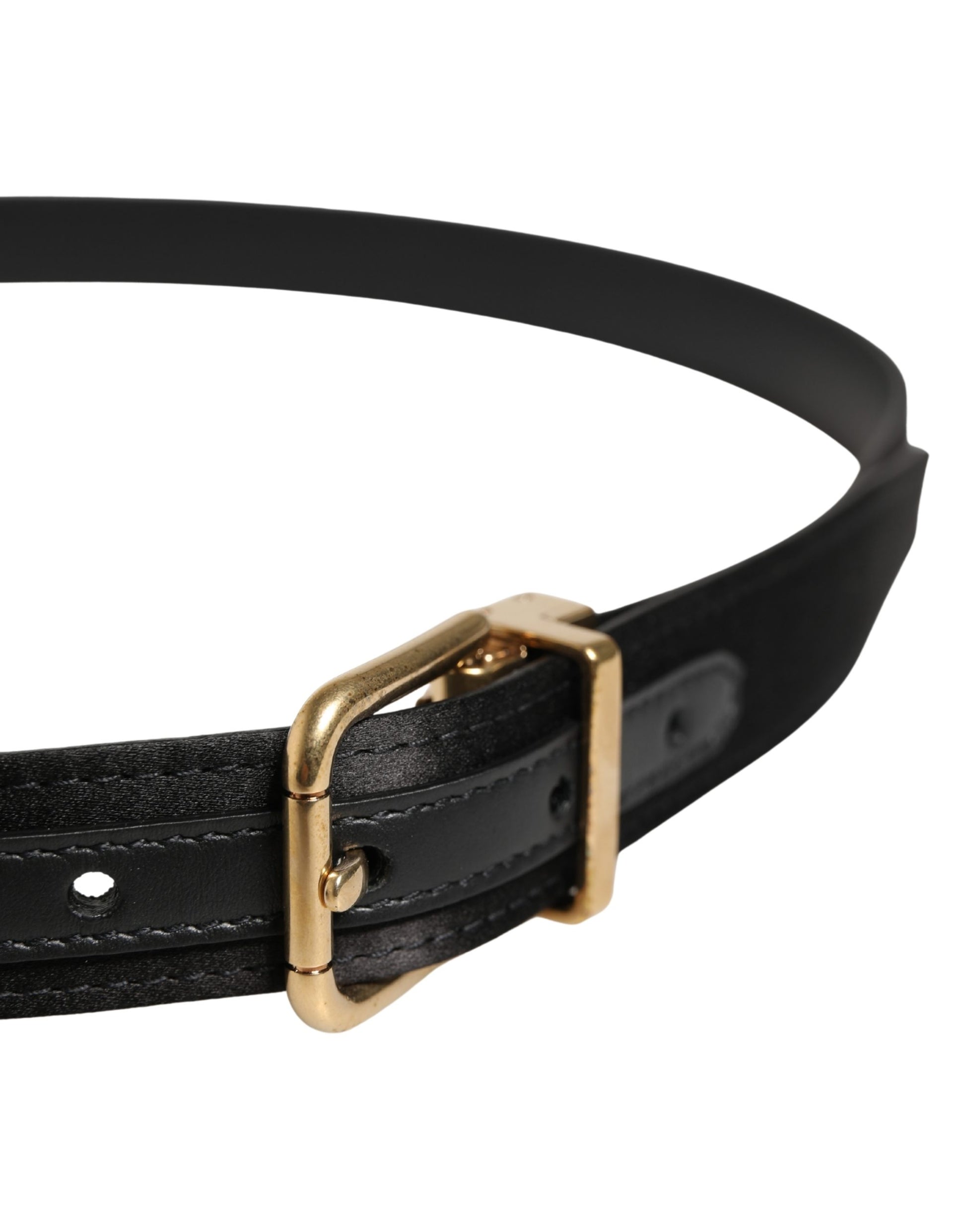 Dolce & Gabbana Men Black Classic Viscose Metal Buckle Belt Curated Luxury Accessories by Orvyn
