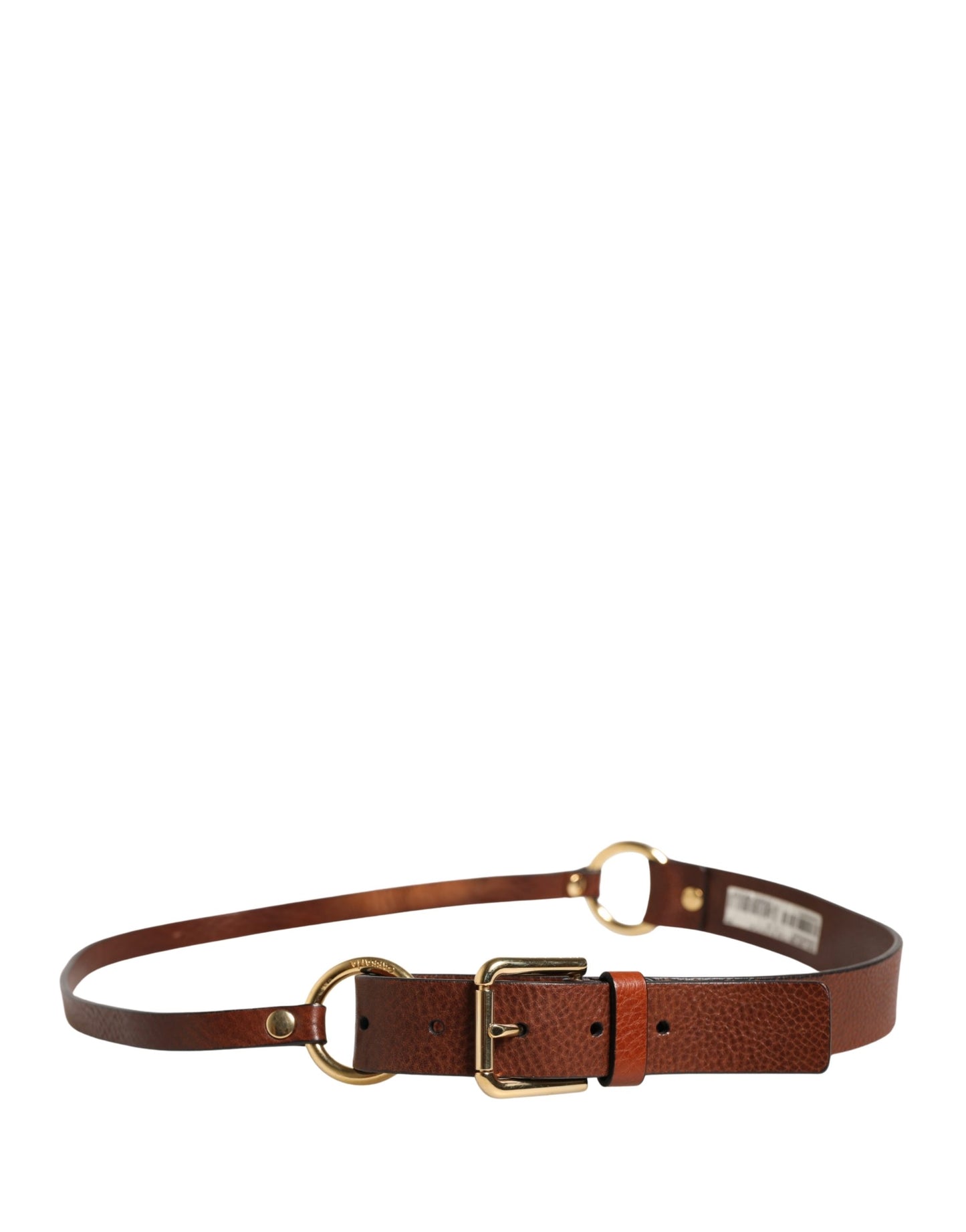 Dolce & Gabbana Men Brown Classic Leather Metal Buckle Belt Curated Luxury Accessories by Orvyn
