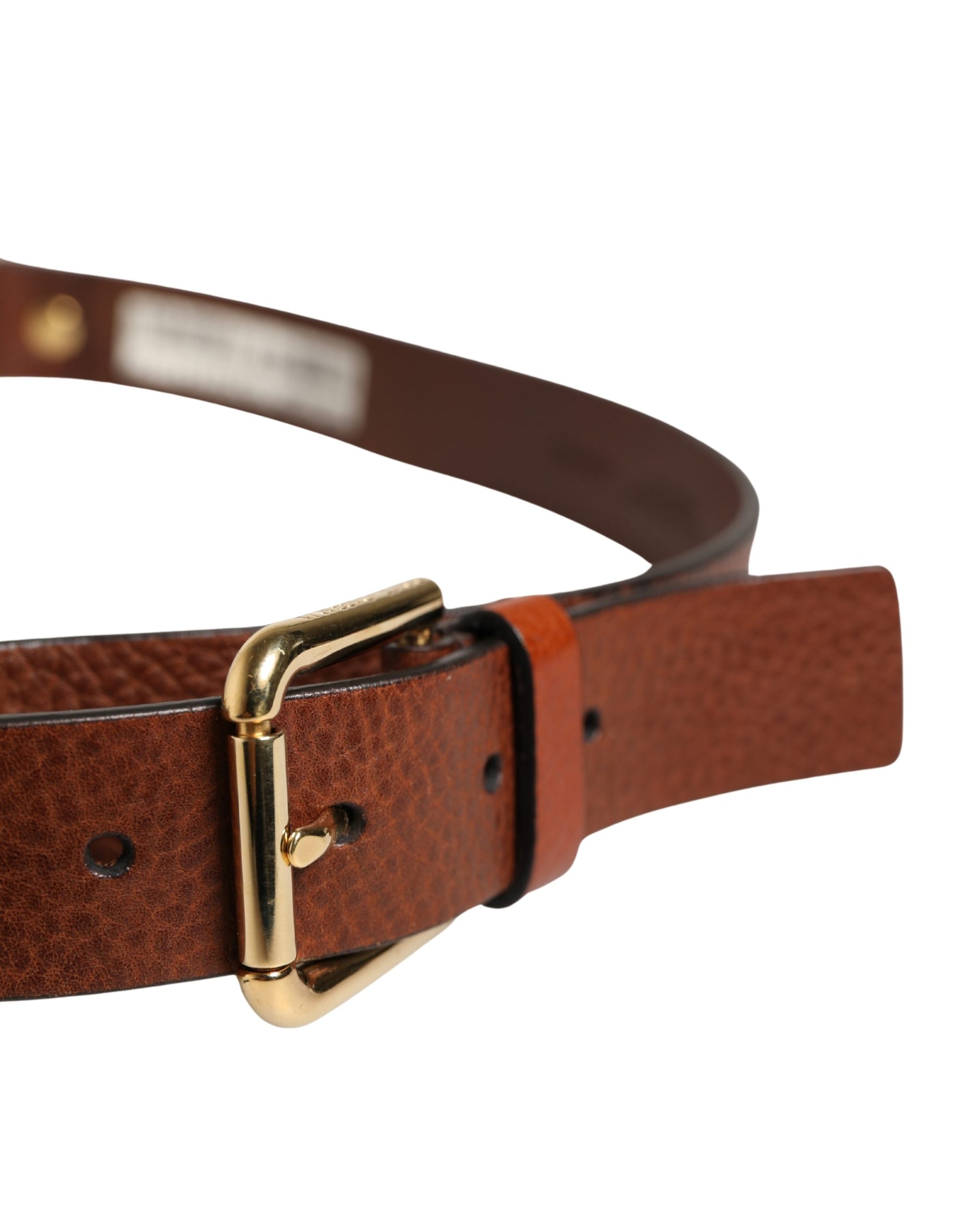 Dolce & Gabbana Men Brown Classic Leather Metal Buckle Belt Curated Luxury Accessories by Orvyn