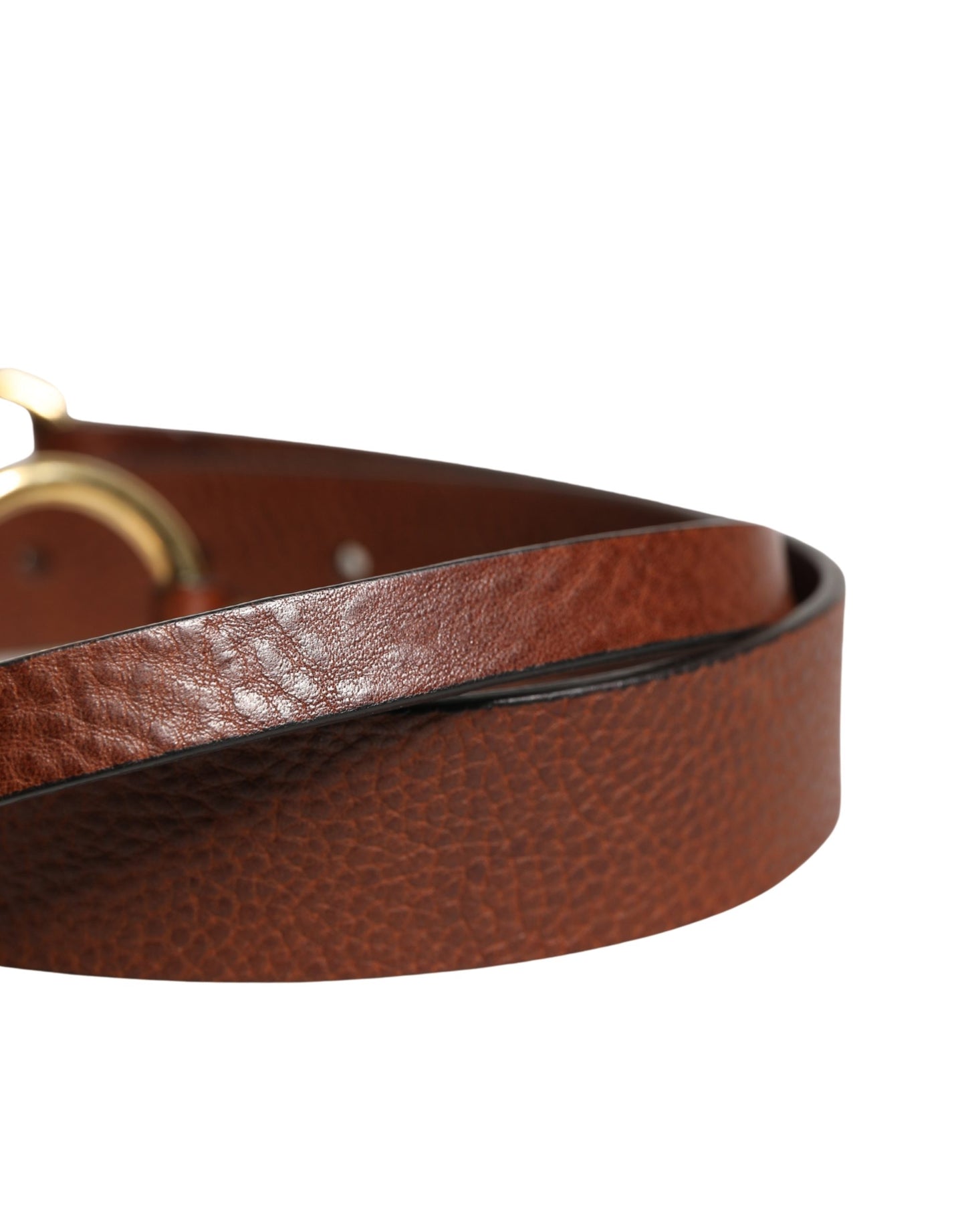 Dolce & Gabbana Men Brown Classic Leather Metal Buckle Belt Curated Luxury Accessories by Orvyn
