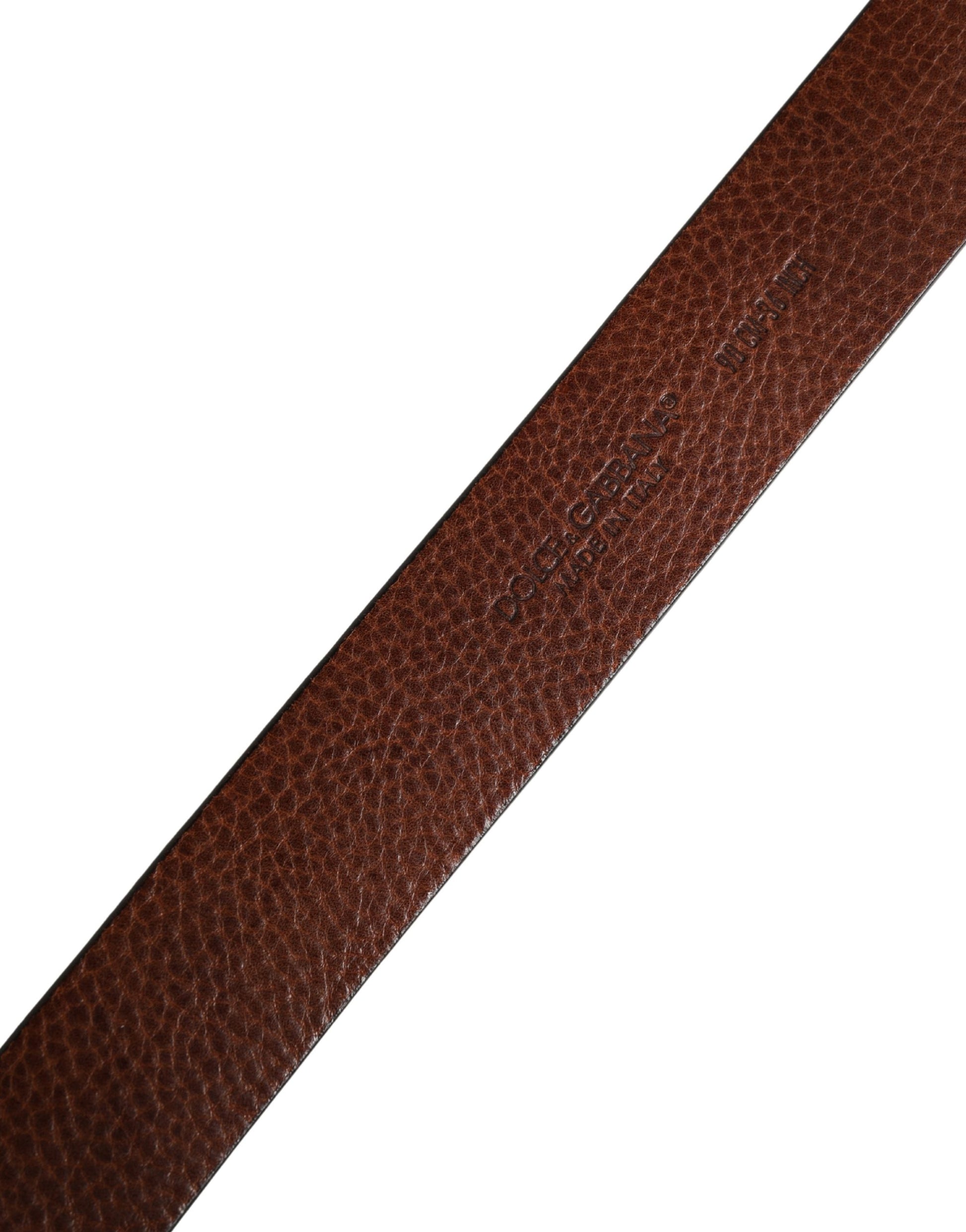Dolce & Gabbana Men Brown Classic Leather Metal Buckle Belt Curated Luxury Accessories by Orvyn