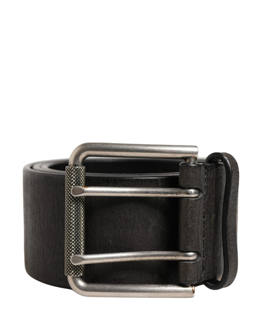 Dolce & Gabbana Men Black Classic Leather Metal Buckle Belt Curated Luxury Accessories by Orvyn