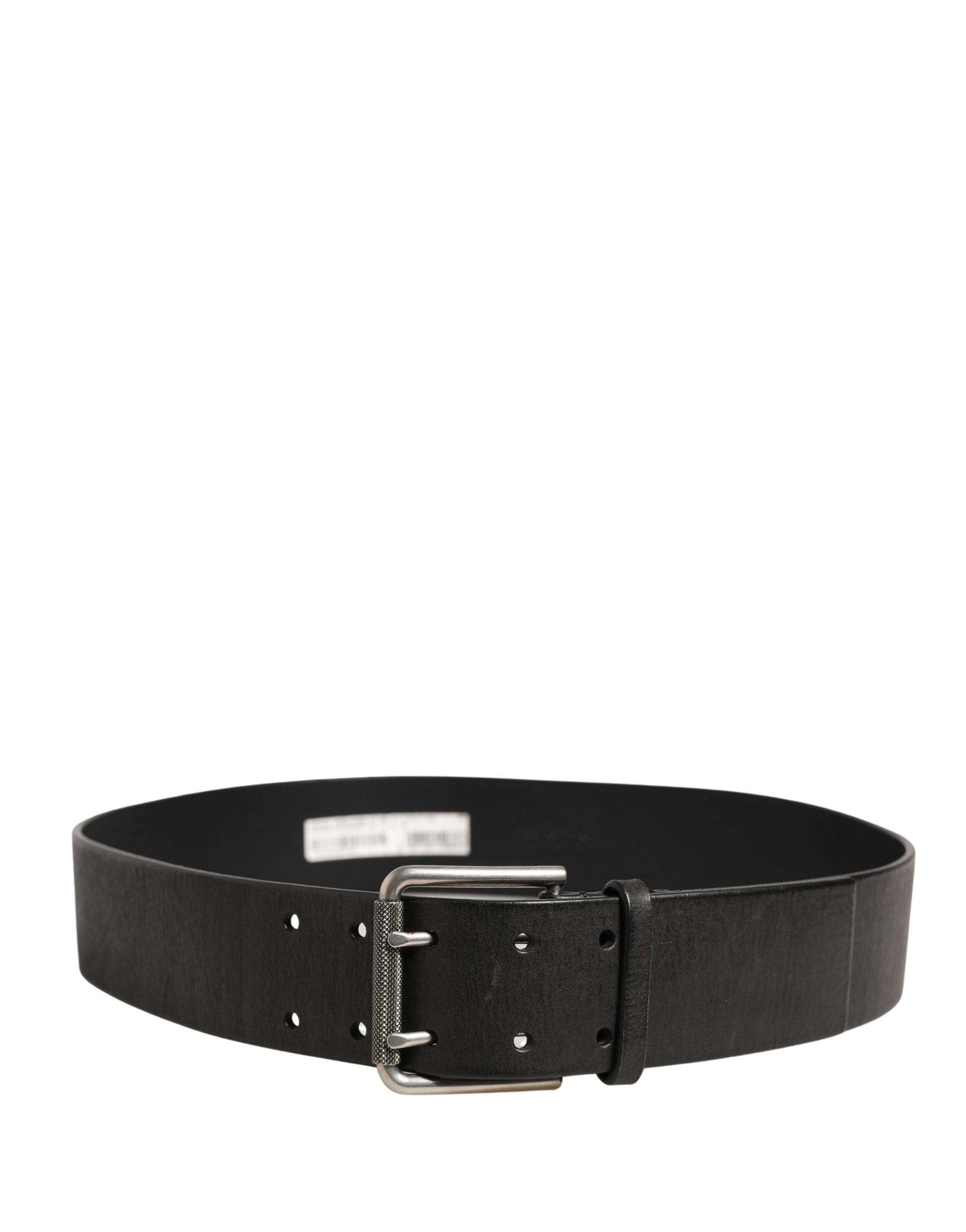 Dolce & Gabbana Men Black Classic Leather Metal Buckle Belt Curated Luxury Accessories by Orvyn