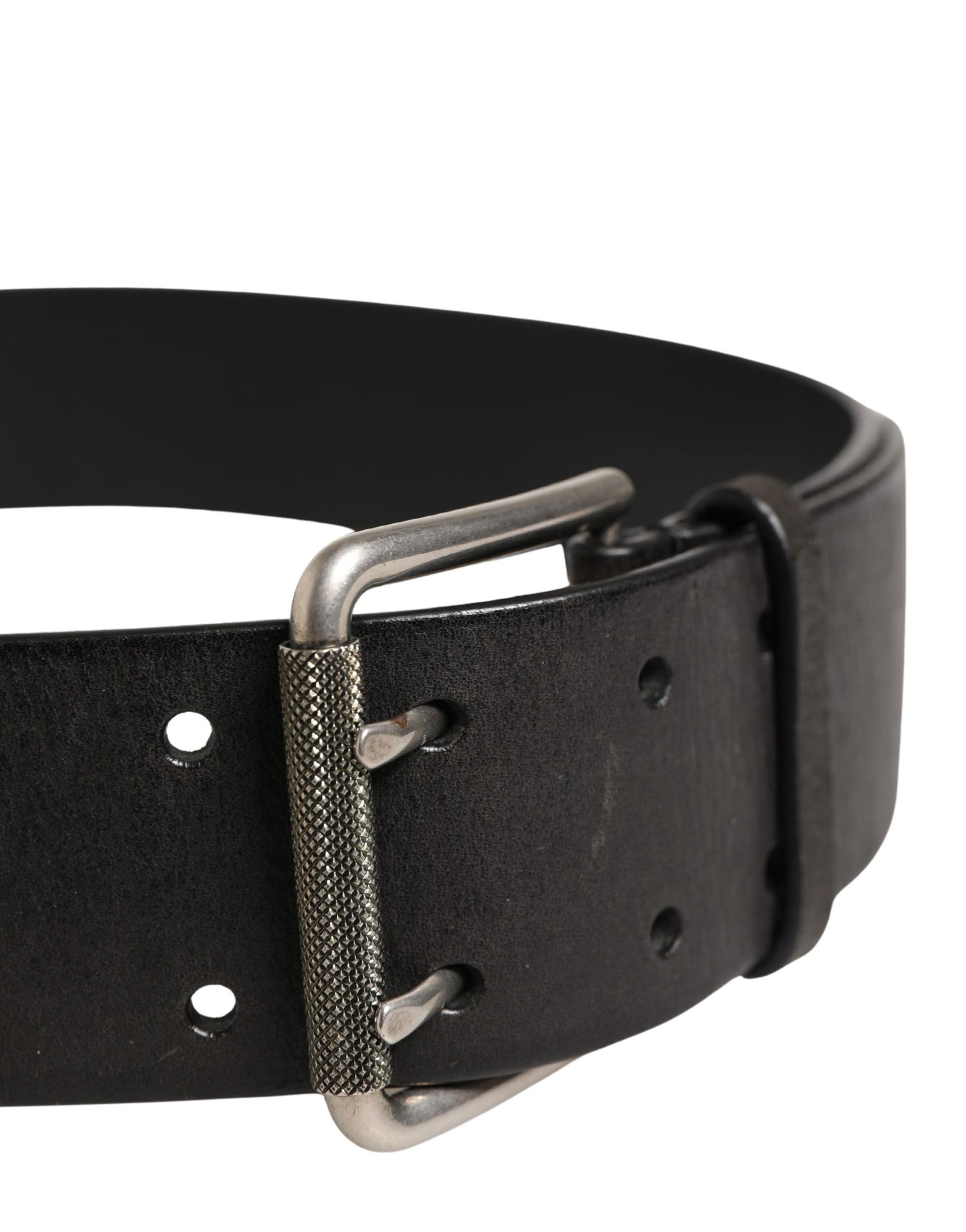 Dolce & Gabbana Men Black Classic Leather Metal Buckle Belt Curated Luxury Accessories by Orvyn