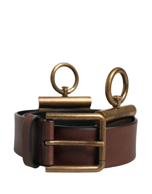 Dolce & Gabbana Men Brown Classic Leather Metal Buckle Belt Curated Luxury Accessories by Orvyn