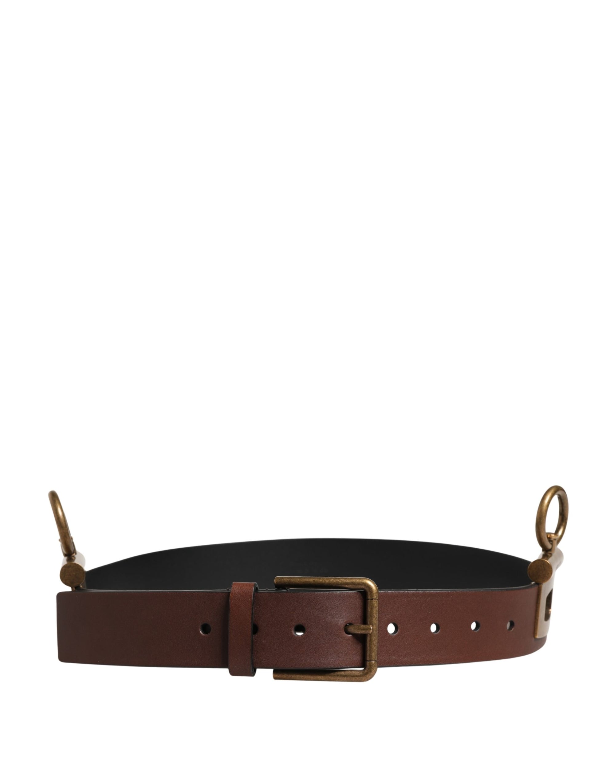 Dolce & Gabbana Men Brown Classic Leather Metal Buckle Belt Curated Luxury Accessories by Orvyn