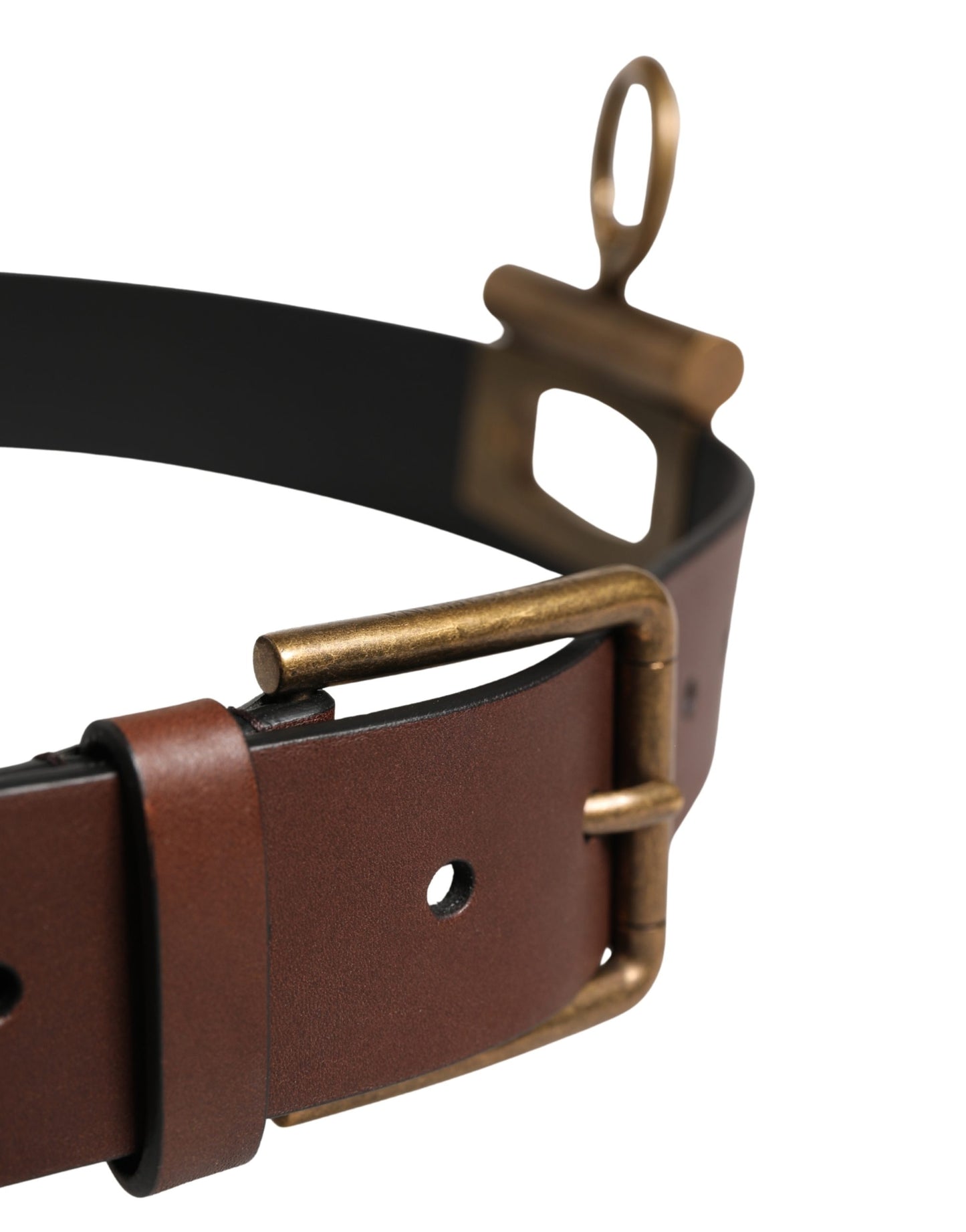 Dolce & Gabbana Men Brown Classic Leather Metal Buckle Belt Curated Luxury Accessories by Orvyn