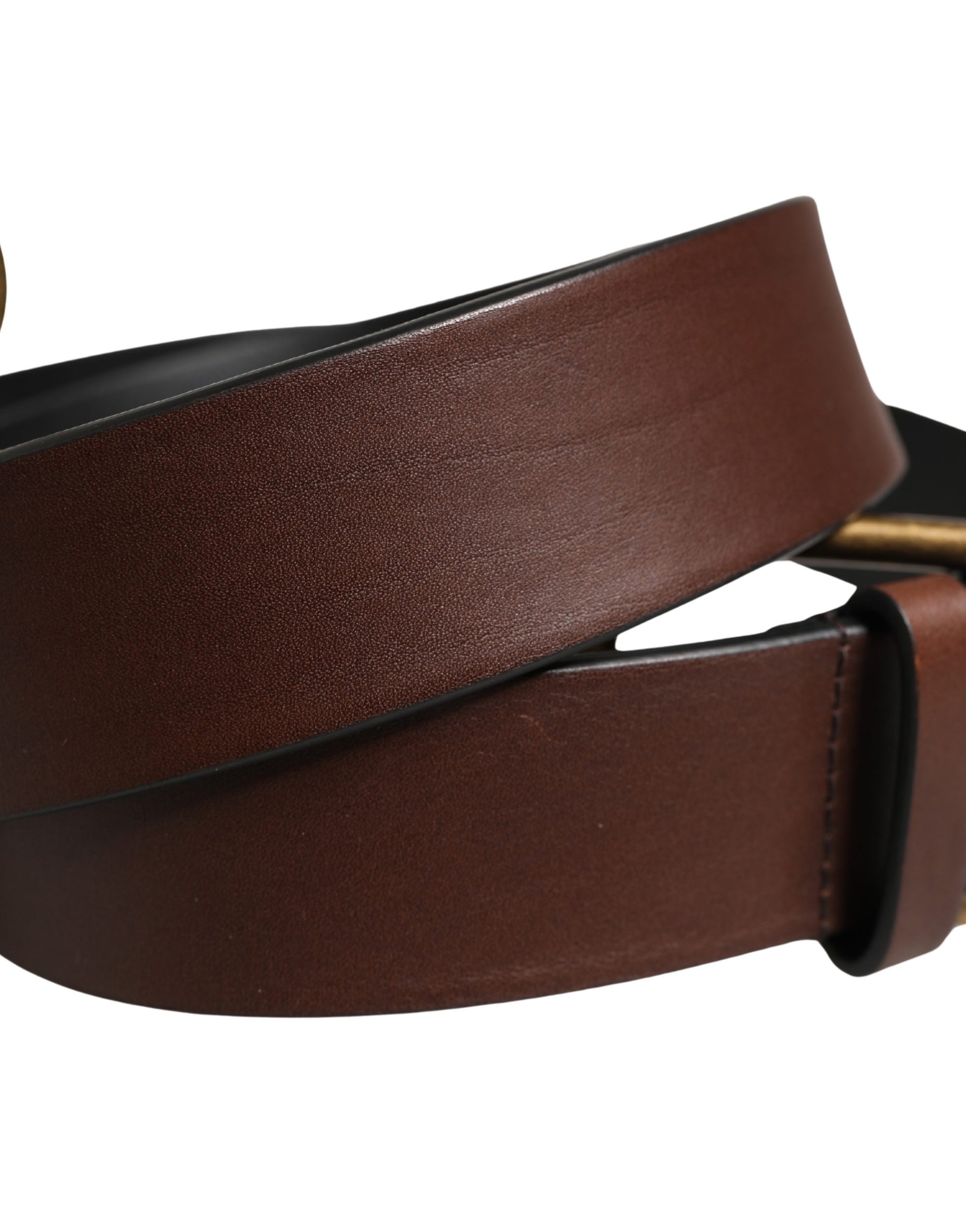 Dolce & Gabbana Men Brown Classic Leather Metal Buckle Belt Curated Luxury Accessories by Orvyn