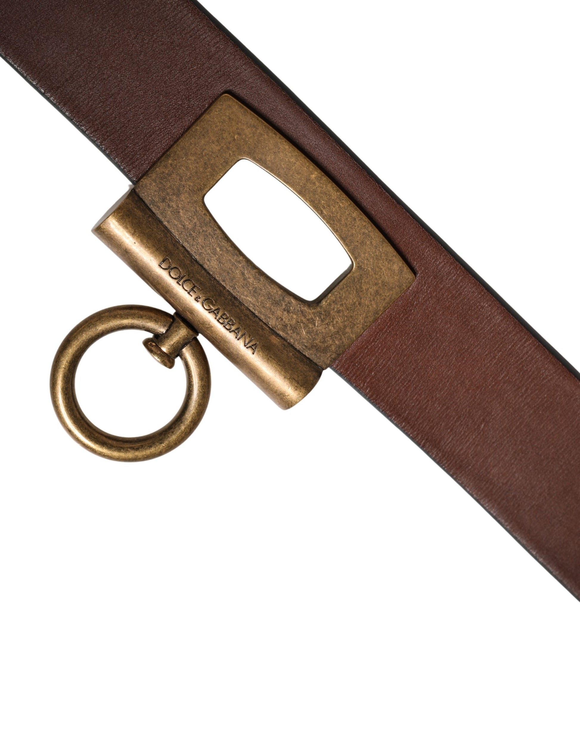 Dolce & Gabbana Men Brown Classic Leather Metal Buckle Belt Curated Luxury Accessories by Orvyn