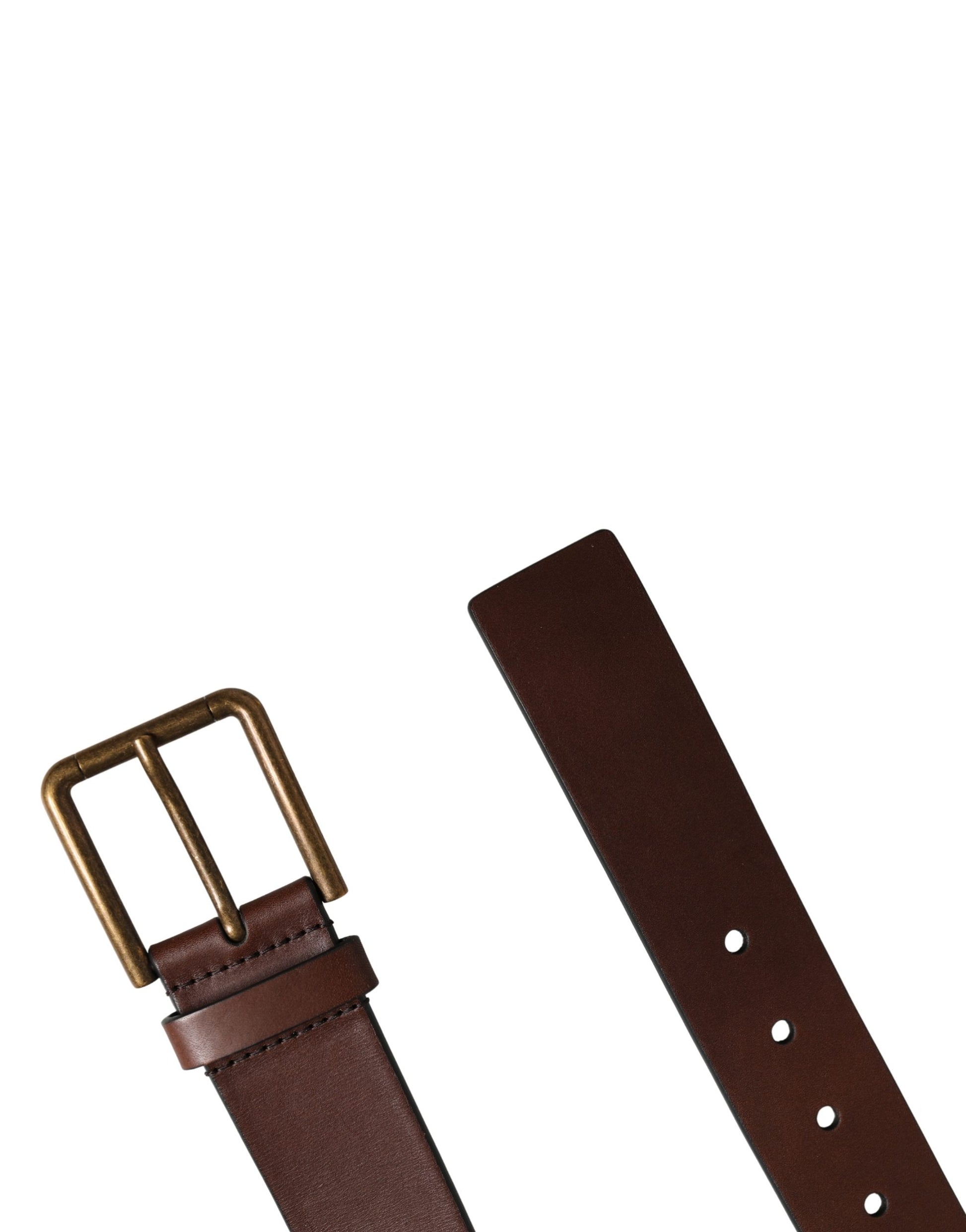 Dolce & Gabbana Men Brown Classic Leather Metal Buckle Belt Curated Luxury Accessories by Orvyn