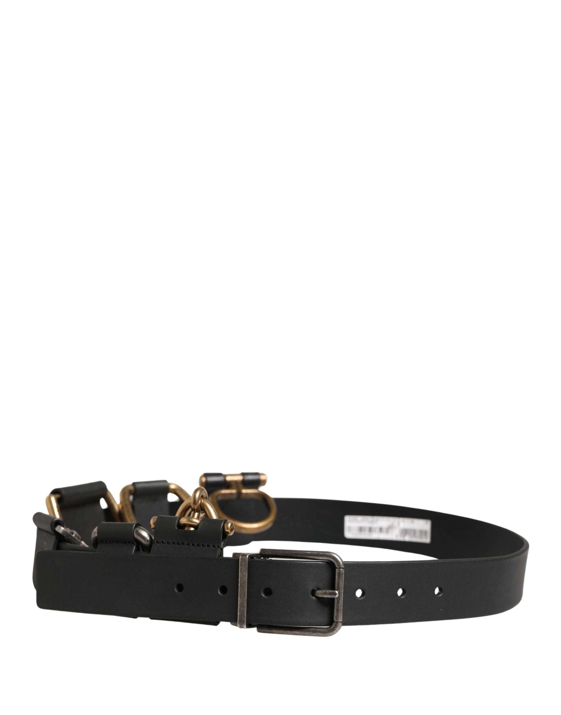 Dolce & Gabbana Men Black Classic Leather Metal Buckle Belt Curated Luxury Accessories by Orvyn