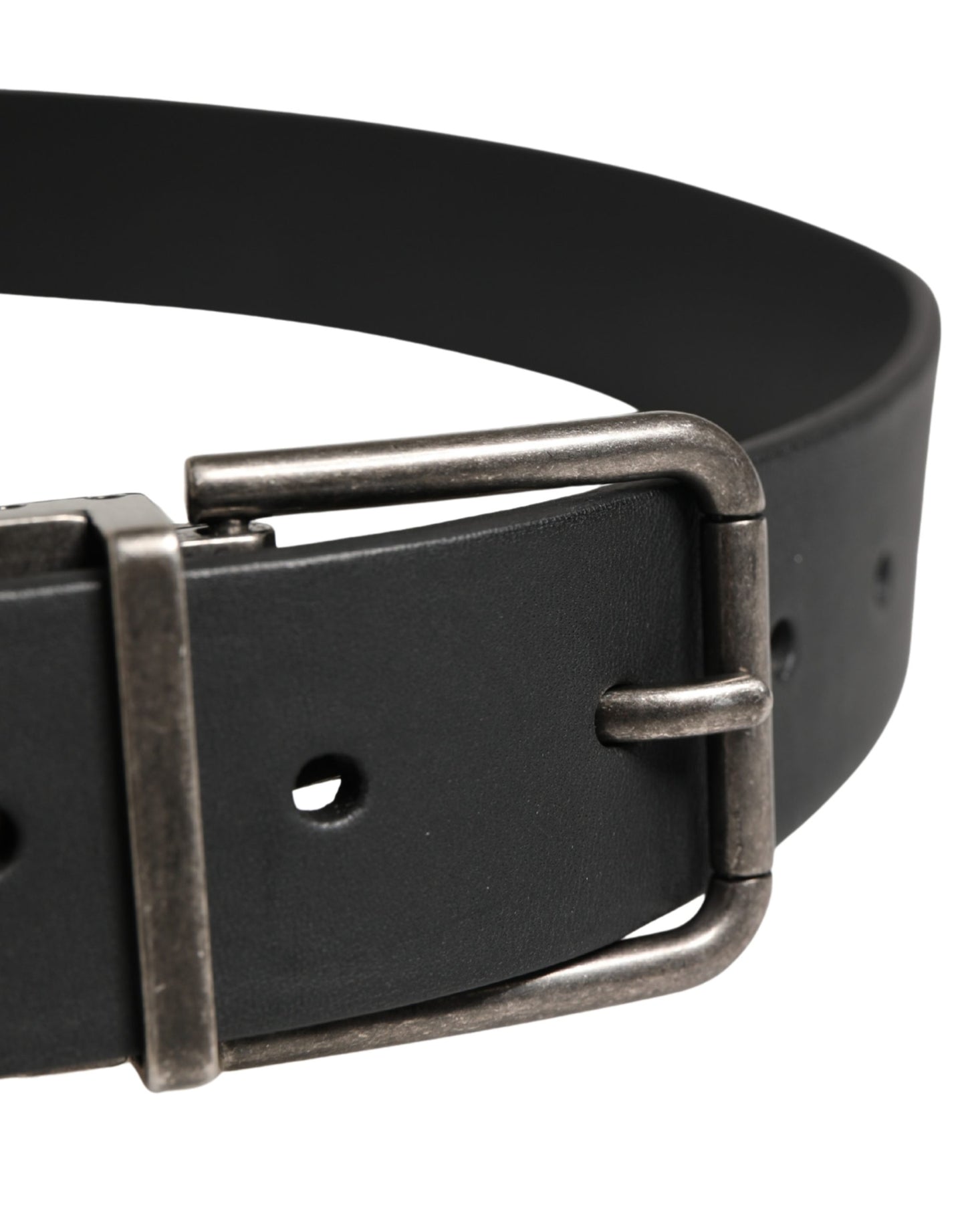 Dolce & Gabbana Men Black Classic Leather Metal Buckle Belt Curated Luxury Accessories by Orvyn