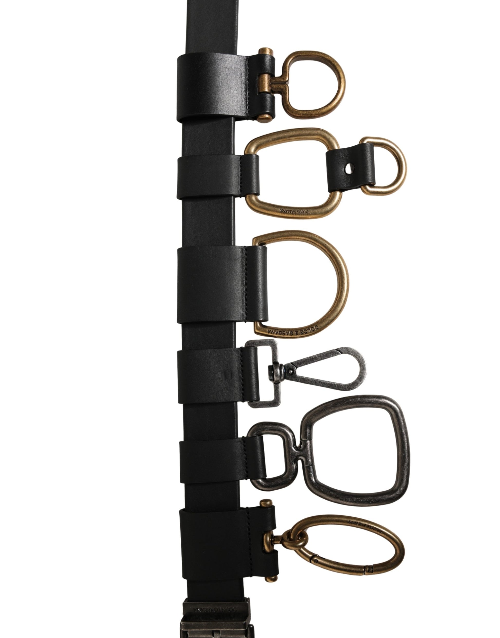 Dolce & Gabbana Men Black Classic Leather Metal Buckle Belt Curated Luxury Accessories by Orvyn
