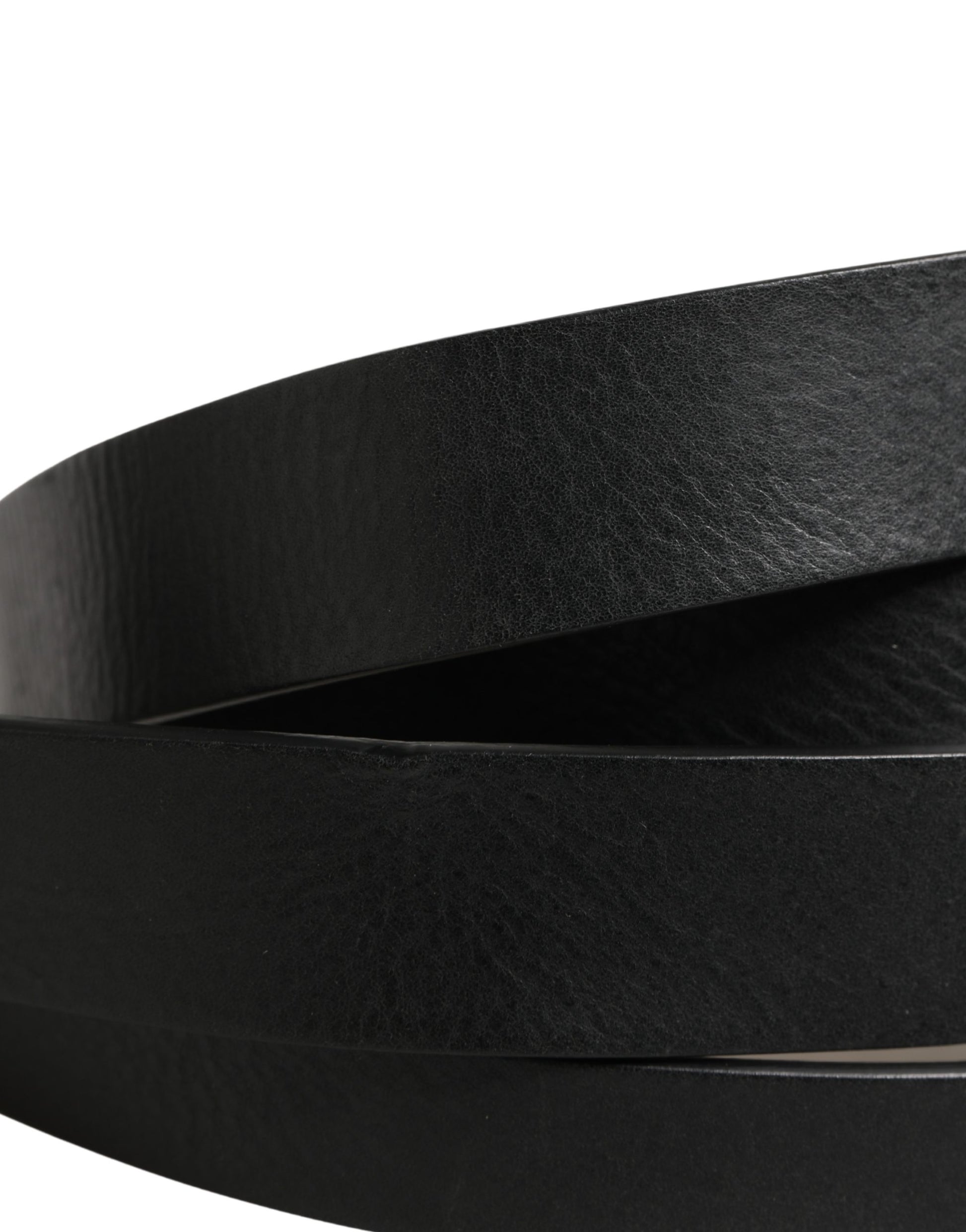 Dolce & Gabbana Black Double Strap Leather Silver Buckle Belt Curated Luxury Accessories by Orvyn