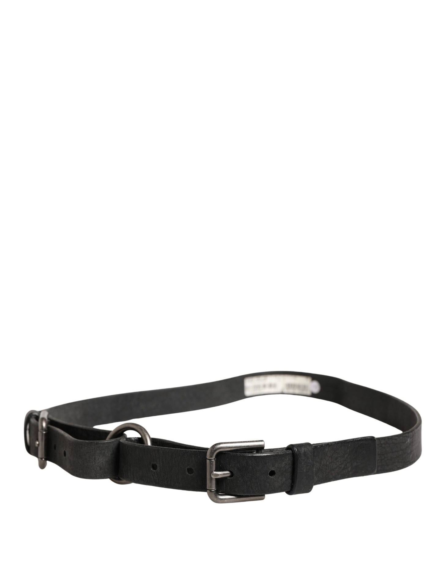 Dolce & Gabbana Men Black Calfskin Leather Metal Buckle Belt Curated Luxury Accessories by Orvyn