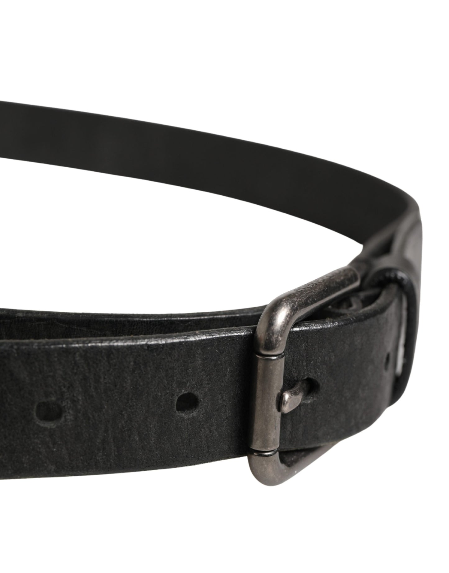 Dolce & Gabbana Men Black Calfskin Leather Metal Buckle Belt Curated Luxury Accessories by Orvyn