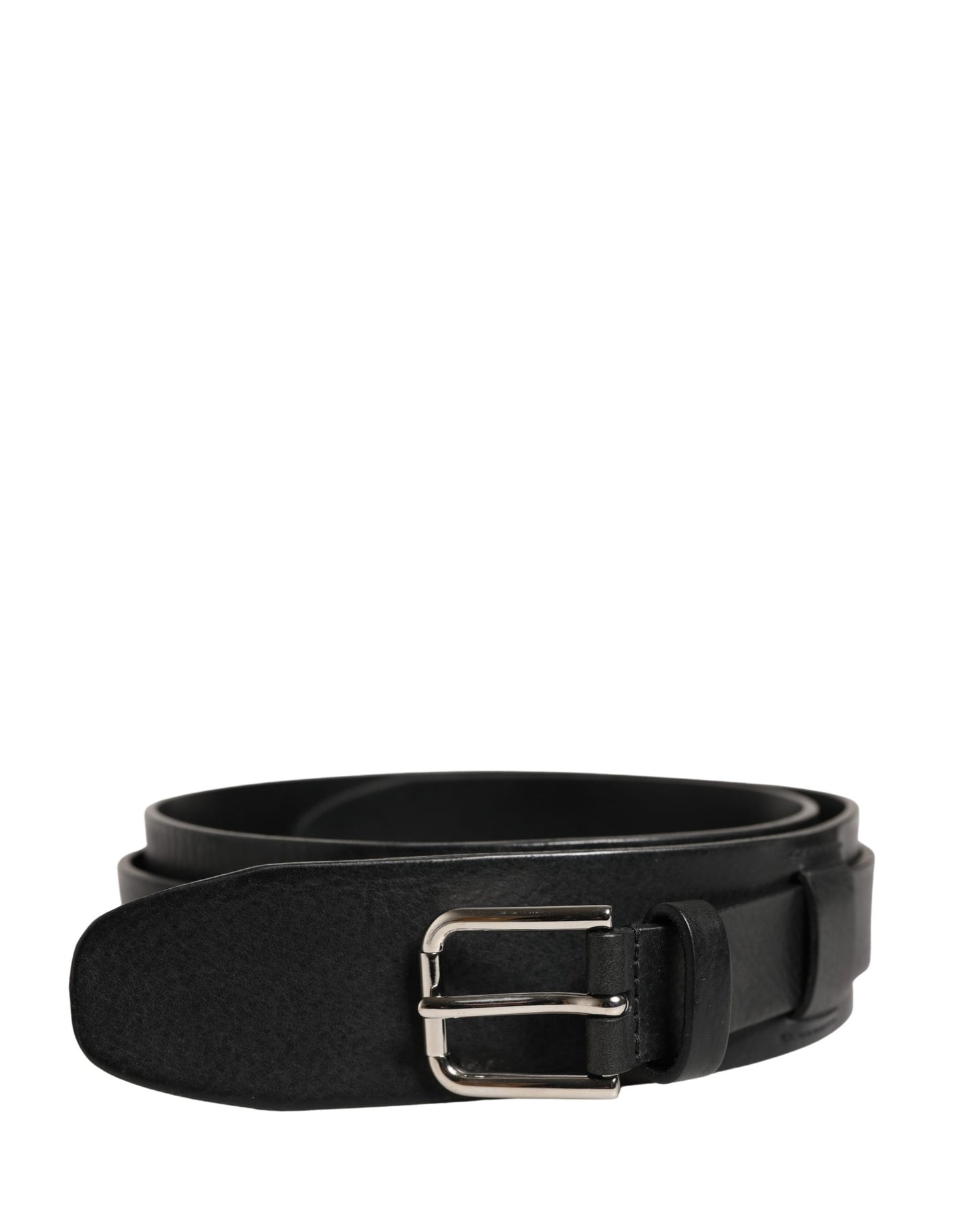 Dolce & Gabbana Men Black Classic Leather Metal Buckle Belt Curated Luxury Accessories by Orvyn