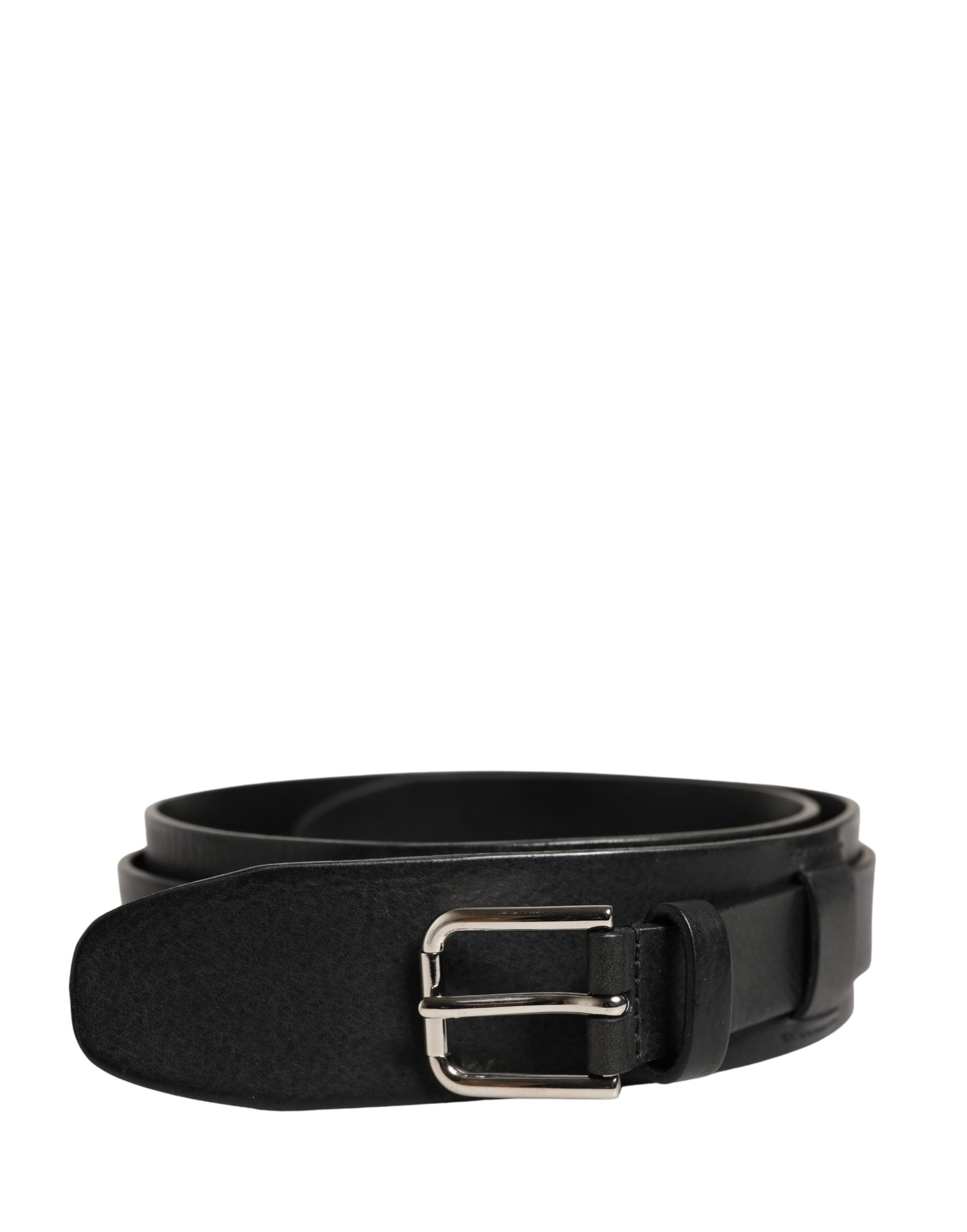 Dolce & Gabbana Men Black Classic Leather Metal Buckle Belt Curated Luxury Accessories by Orvyn