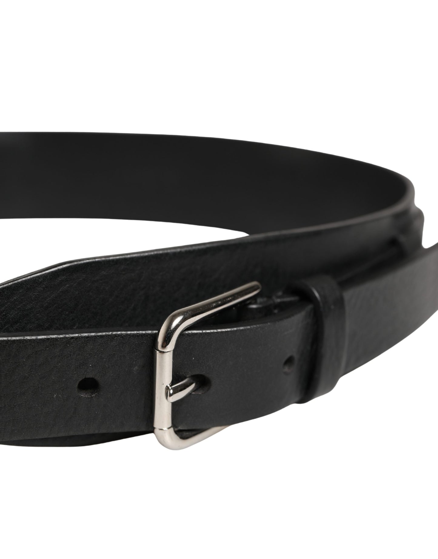 Dolce & Gabbana Men Black Classic Leather Metal Buckle Belt Curated Luxury Accessories by Orvyn