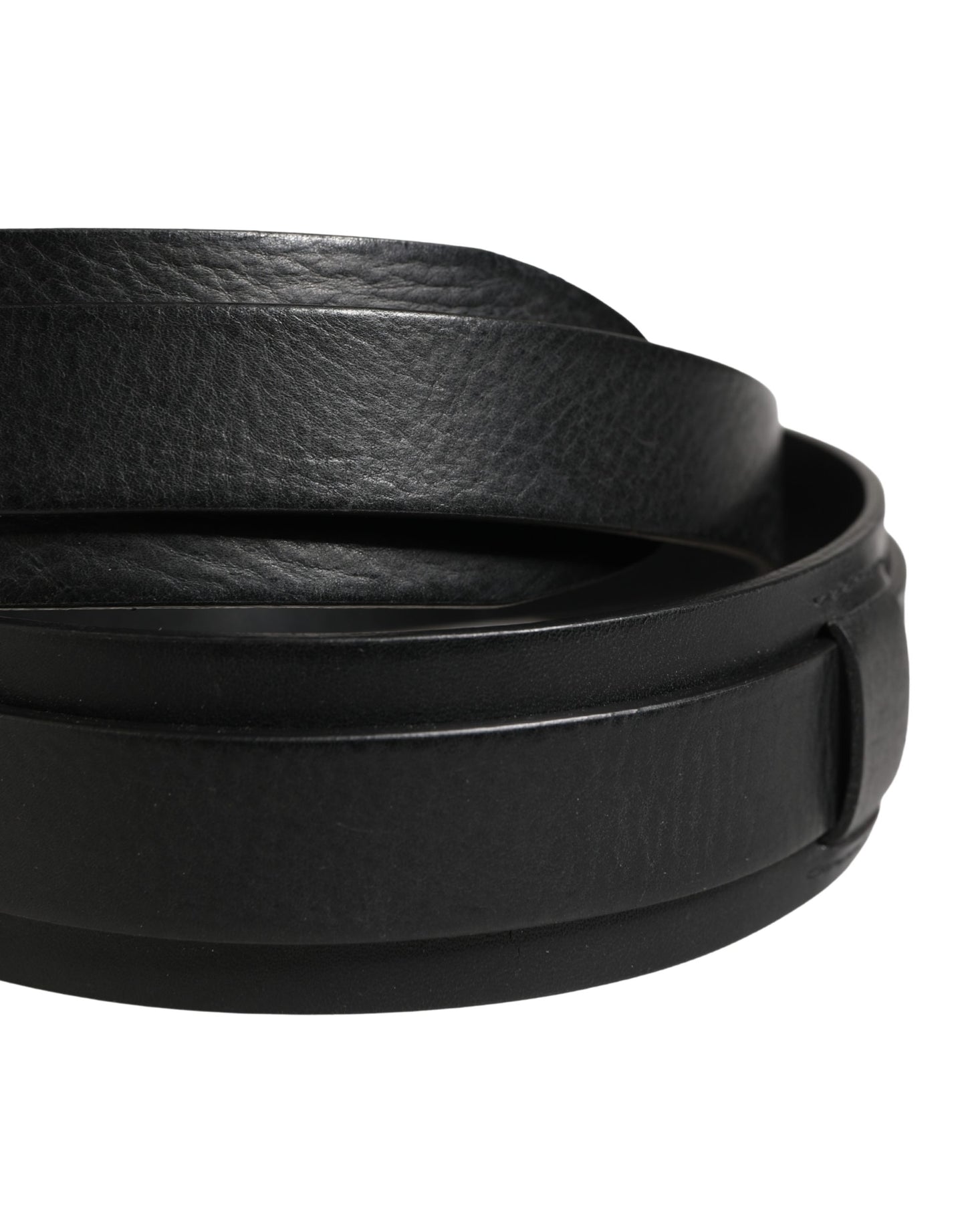 Dolce & Gabbana Men Black Classic Leather Metal Buckle Belt Curated Luxury Accessories by Orvyn