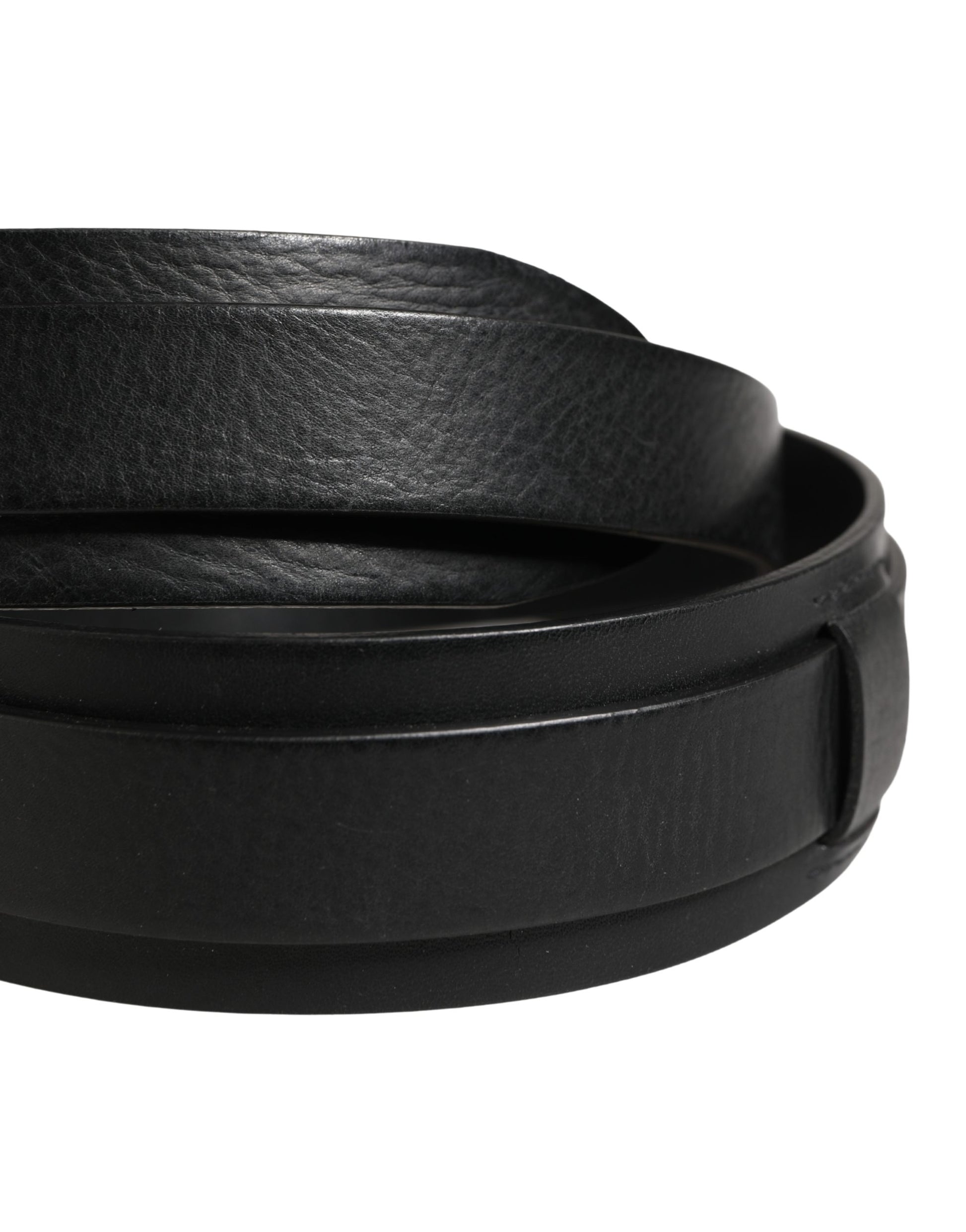 Dolce & Gabbana Men Black Classic Leather Metal Buckle Belt Curated Luxury Accessories by Orvyn